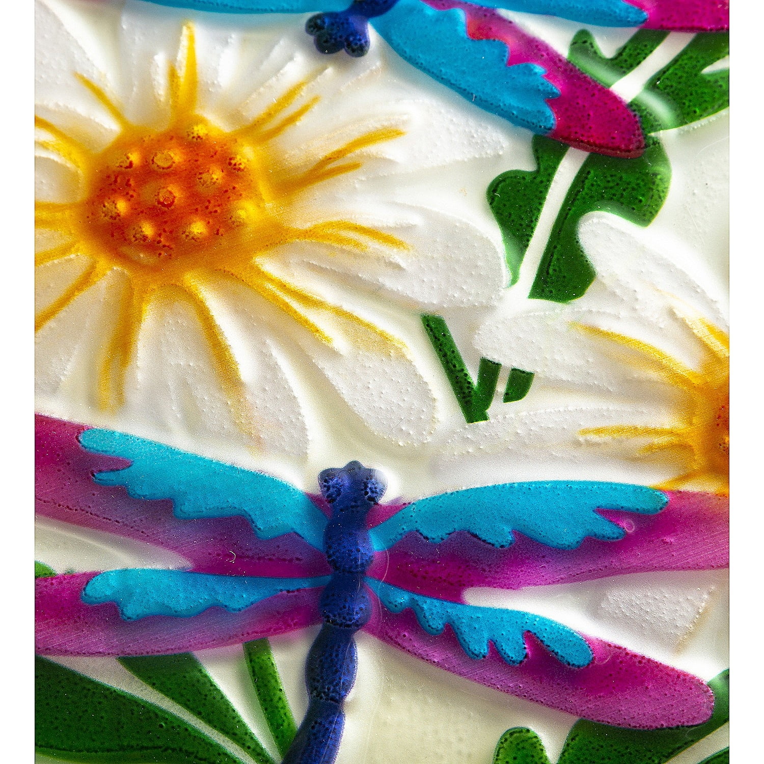 Four Seasons Metal Trellis with Four Painted Glass Inserts and Solar-Powered String Lights