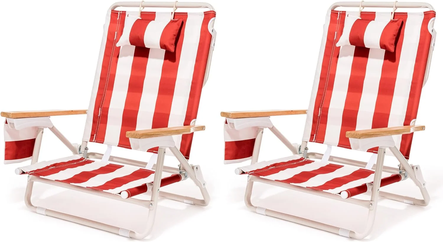 YUMIAO Holiday Tommy Chair - Reclining Backpack Beach Chair - Le Sirenuse Capri Stripe, 2-Pack