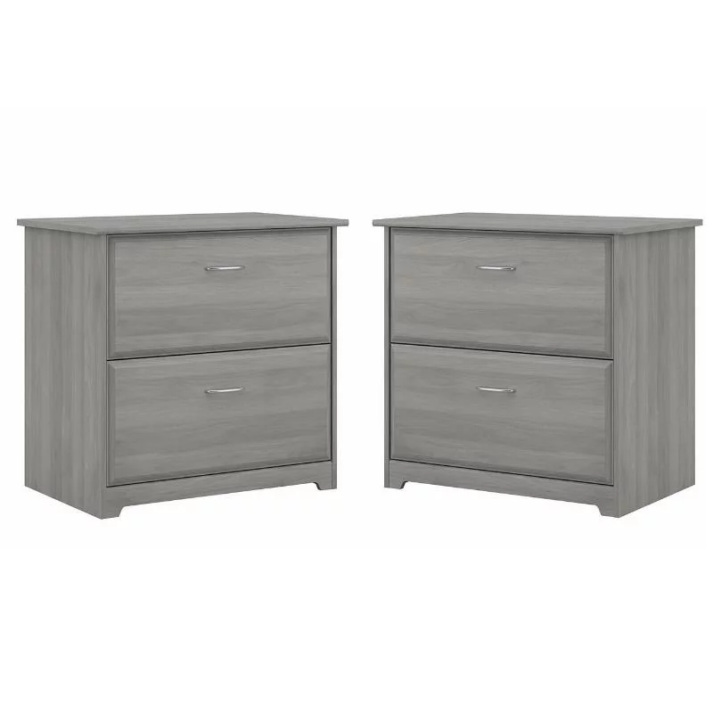 Home Square 2 Piece Engineered Wood Filing Cabinet Set in Modern Gray