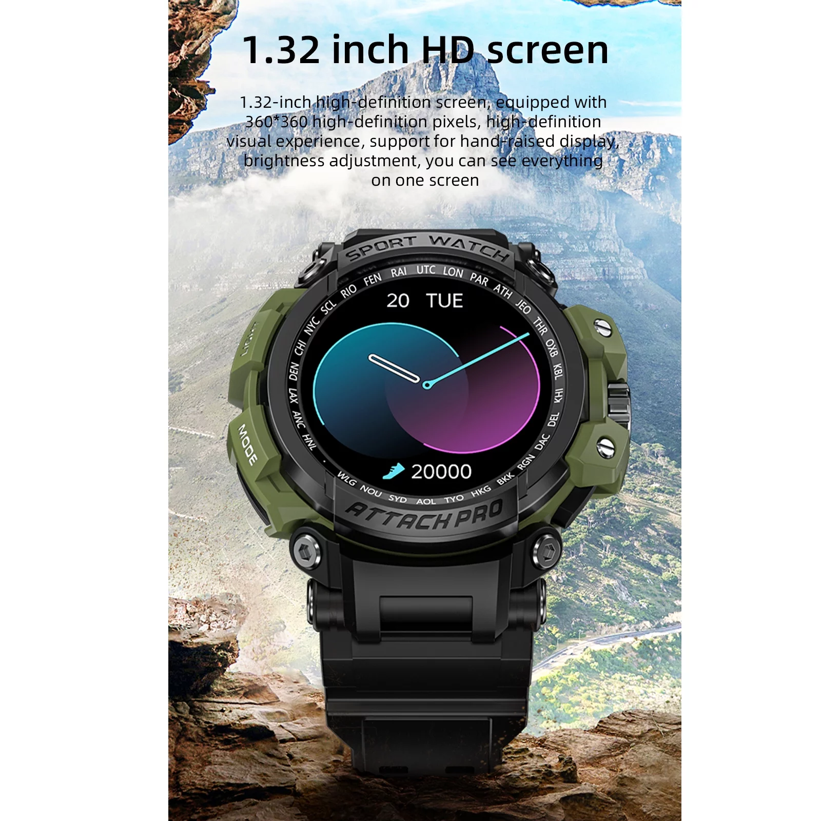 LOKMAT ATTACK Smart Bracelet  Watch, FullTouch Screen Fitness , IP68 Waterproof, BT Call,  , //