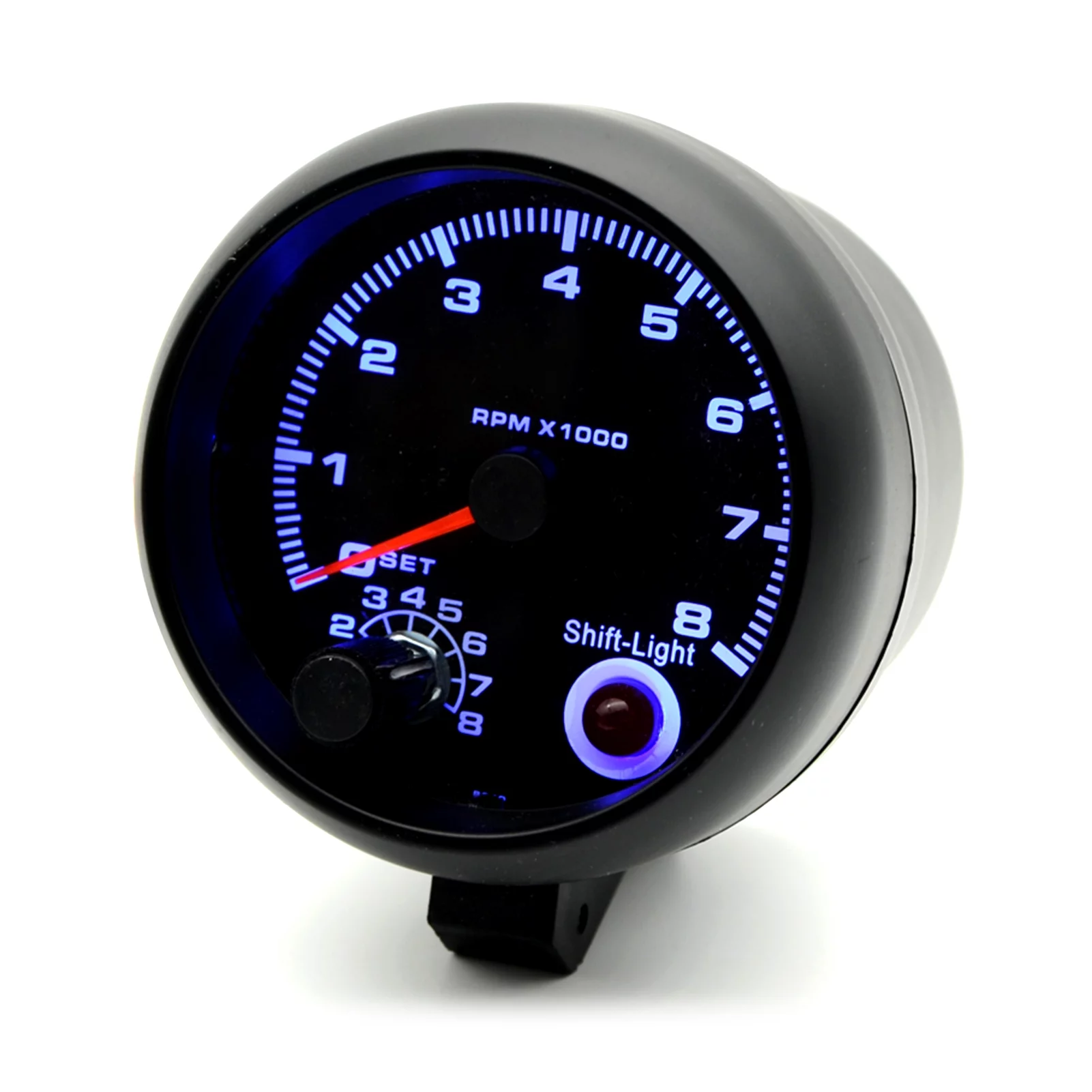 Gecheer 3.75'' Car Universal Black Tachometer Gauge Blue Inter light 0-8000 RPM