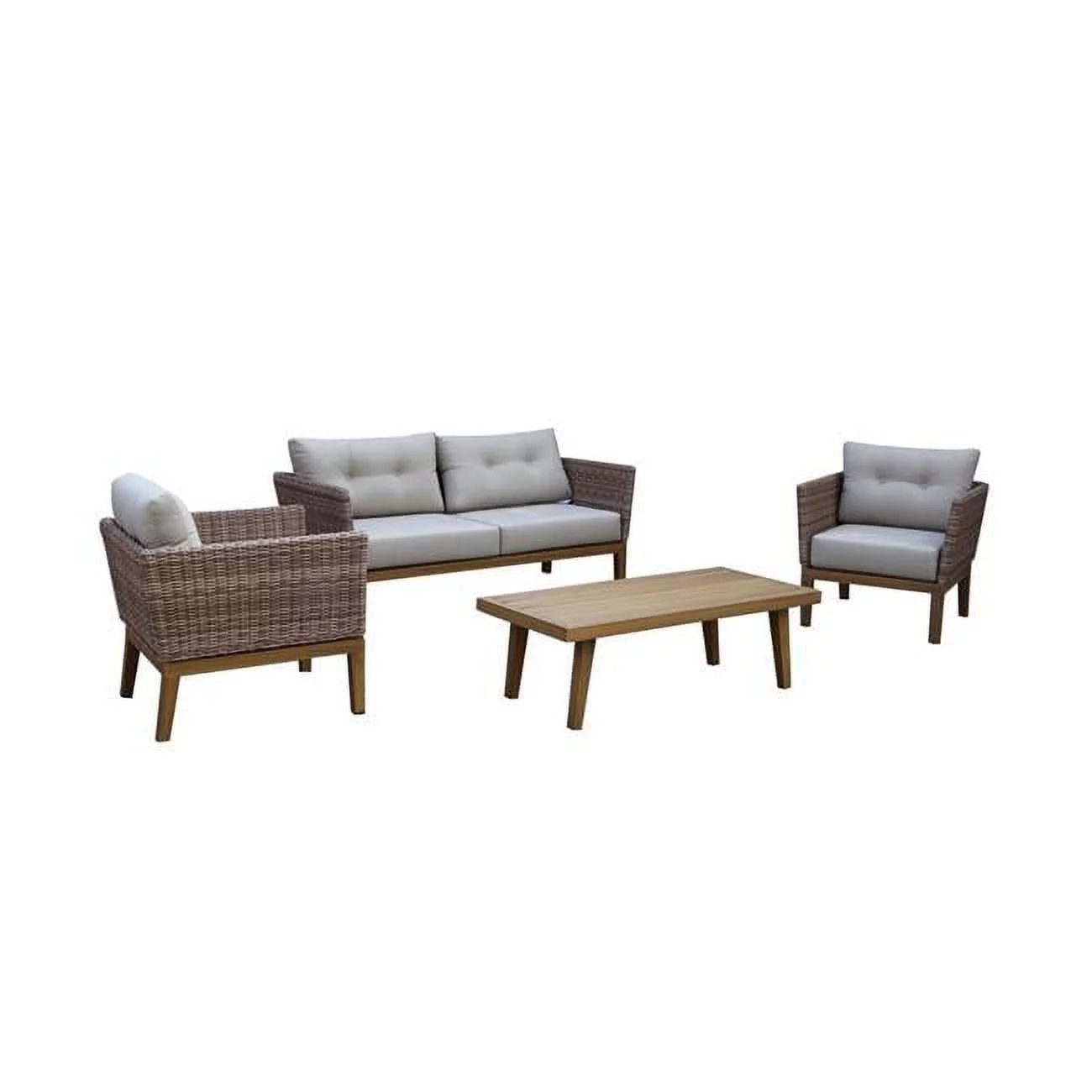 Crosley Furniture  Bradenton Outdoor Wicker Conversation Set, Grey - 4 Piece