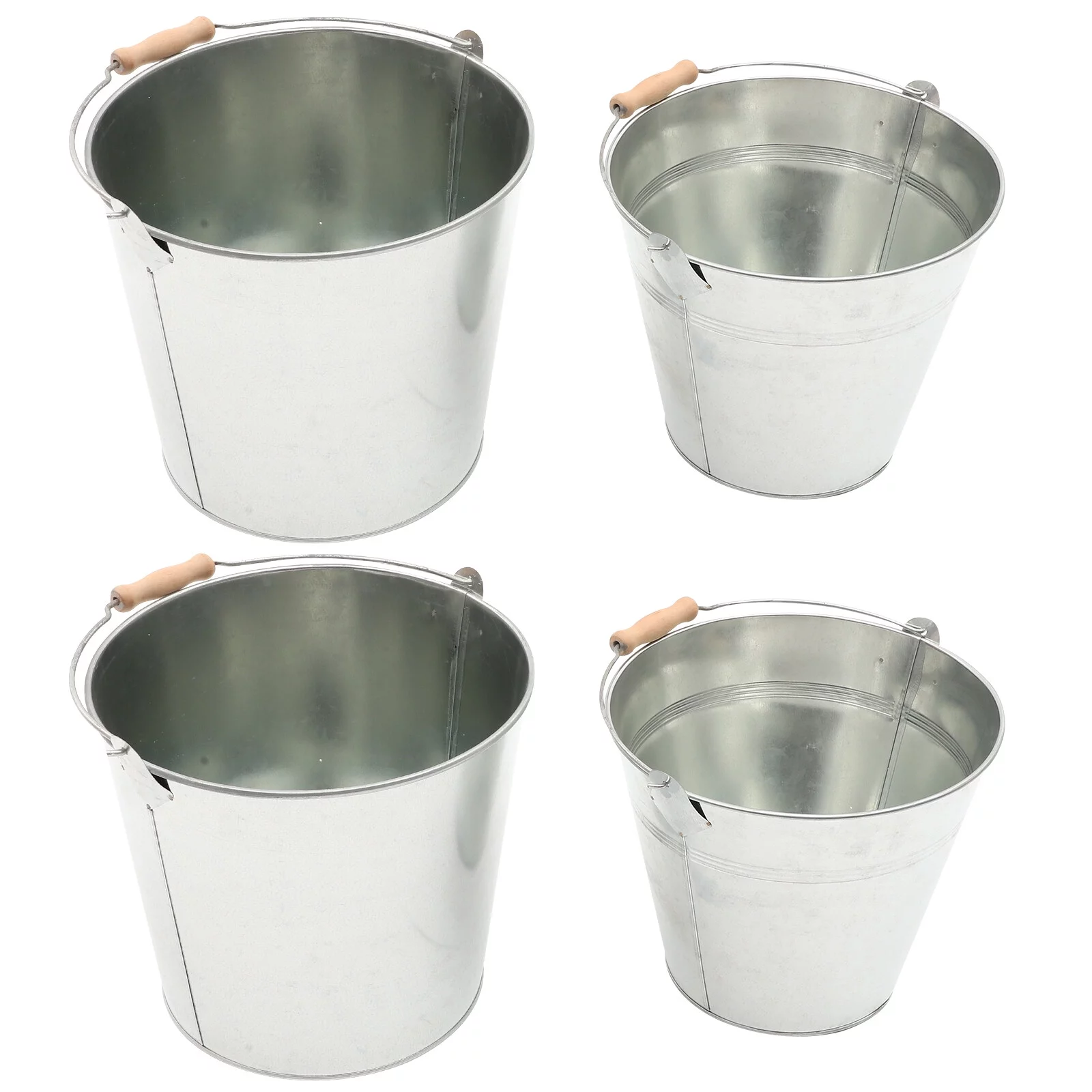 2pcs Iron Storage Buckets Fireplace Ash Buckets Charcoal Barrels Iron Buckets