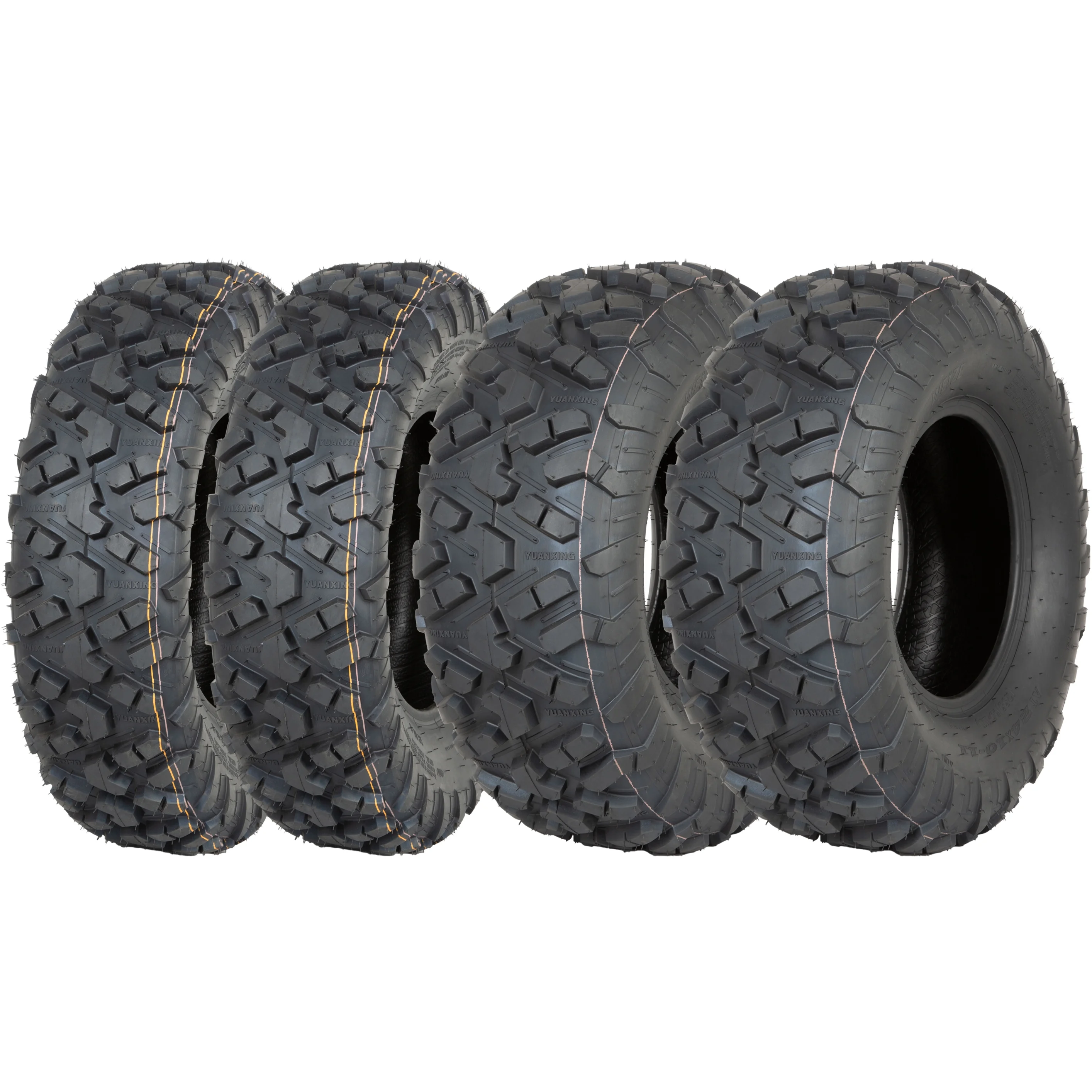 WEIZE Set of 4 24x8-12 Front & 24x10-11 Rear ATV UTV All-Terrain Tires, 6 PR, High-Performance Off-Road Tires for Outdoor Use