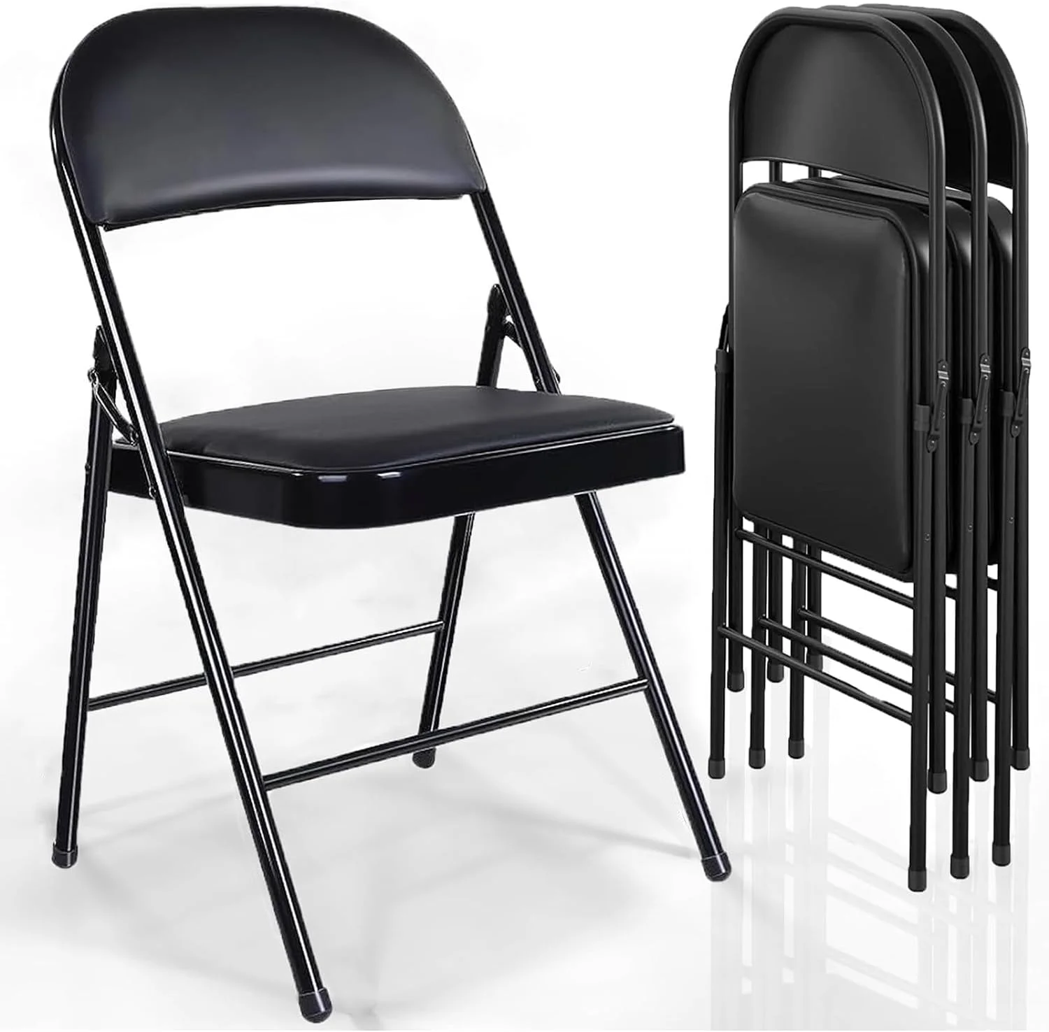 GIVIMO 4 Pack Folding Chair, Set Of 4, Black