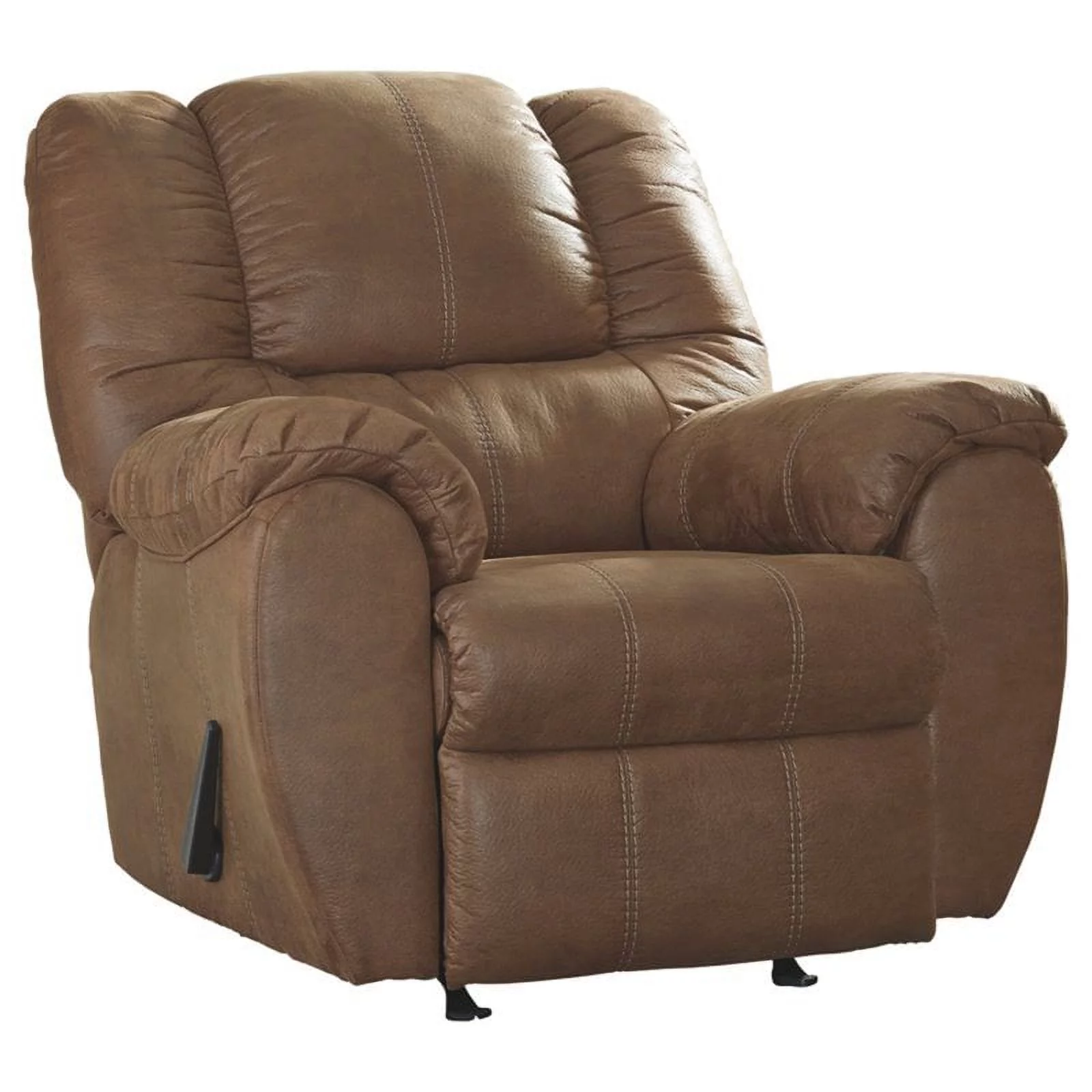 Bowery Hill Contemporary Upholstered Recliner in Saddle Finish