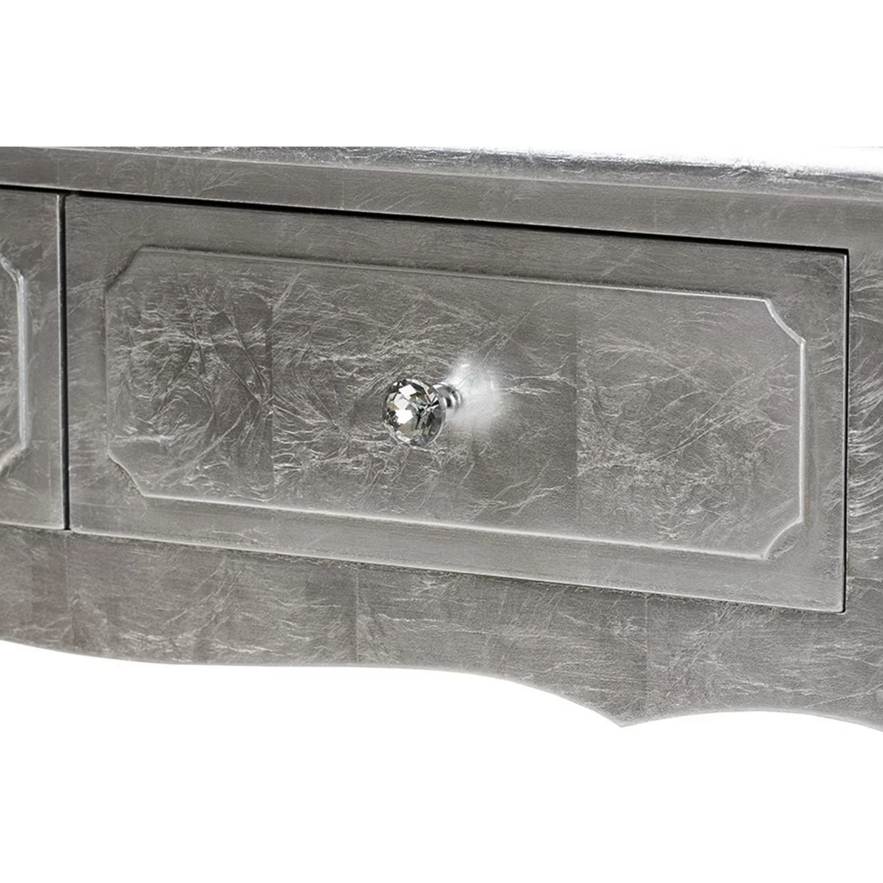 Baxton Studio Newton Classic and Traditional Silver Finsihed Wood 2-Drawer Console Table