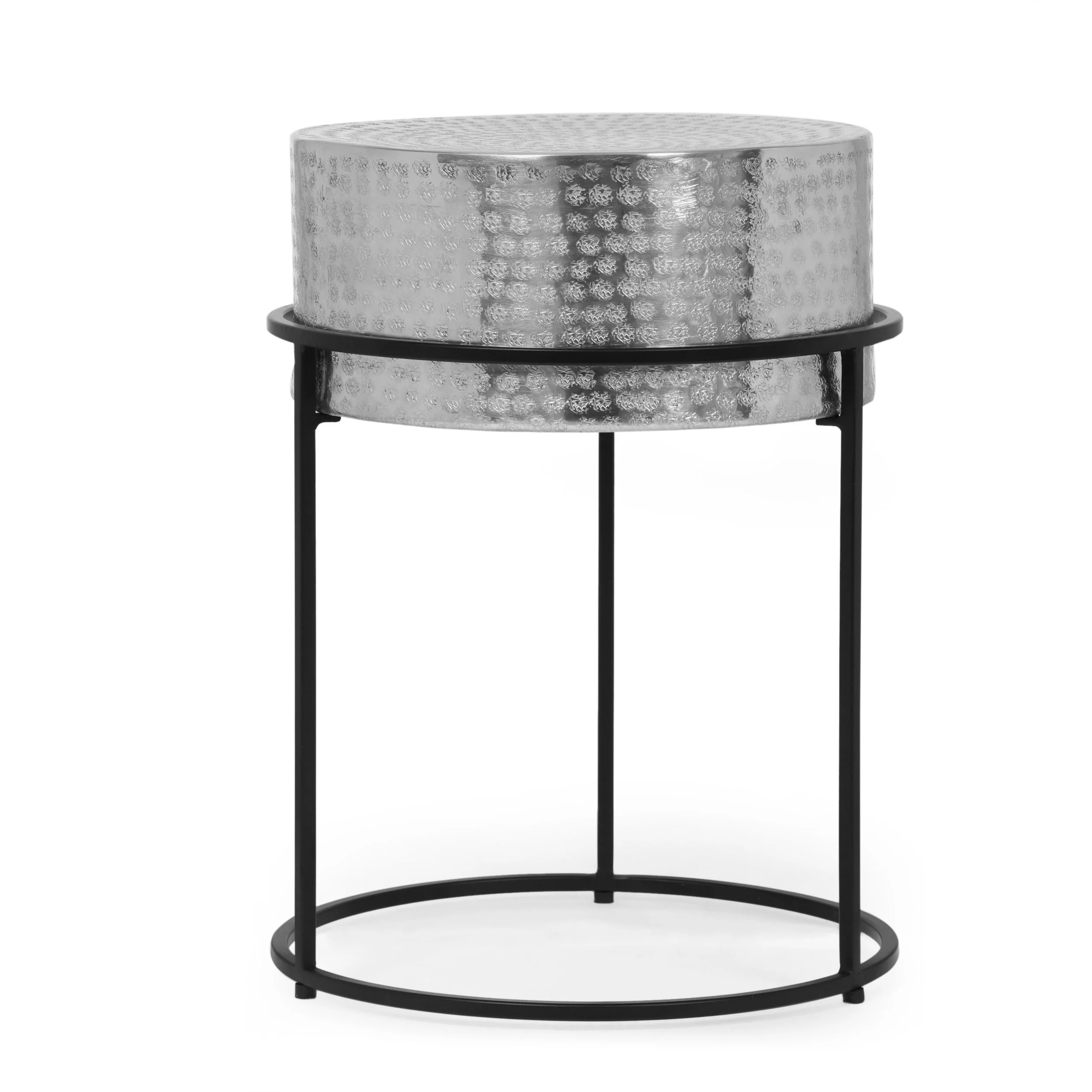 Christopher Knight Home Clopton Modern Handcrafted Aluminum Round Side Table by  - 14.75
