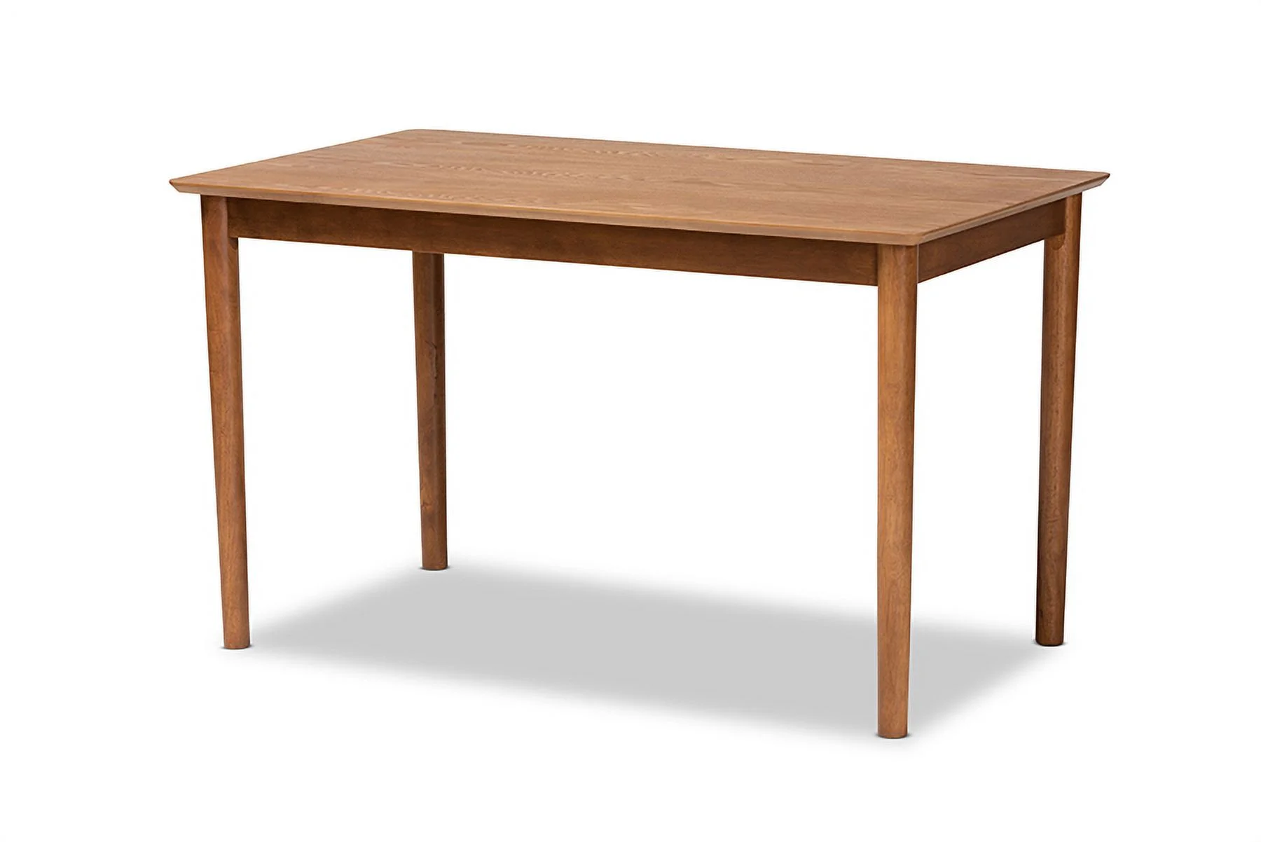 Baxton Studio Nexus Mid-Century Modern Dark Grey Fabric Upholstered and Walnut Brown Finished Wood 5-Piece Dining Set