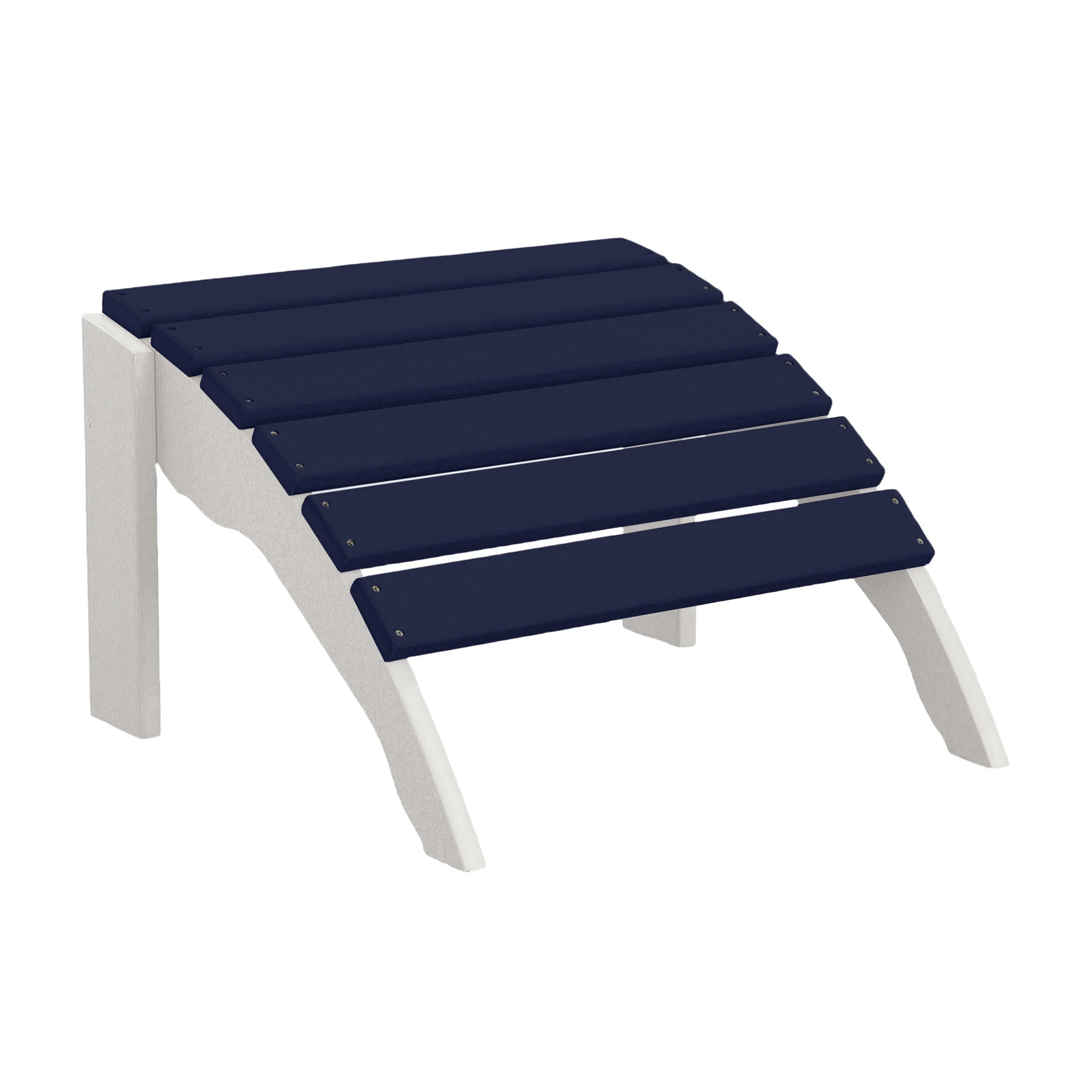 DUROGREEN® The Adirondack Ottoman - White with Navy