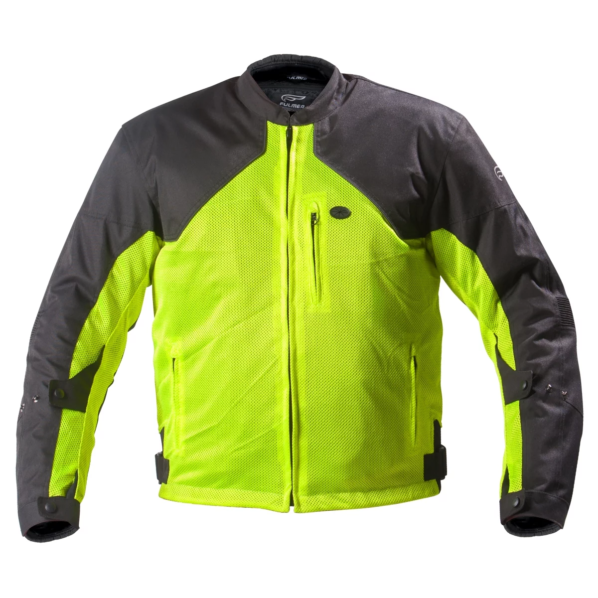 Fulmer, TJ134GRNS, Men's Supertrak II Jacket Motorcycle Riding Coat with CE Armor - Hi-Viz Green, S