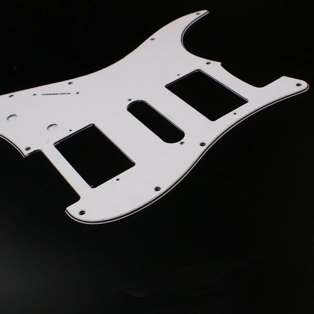 Left Handed Strat HSH Layout Guitar Pickguard,3Ply White