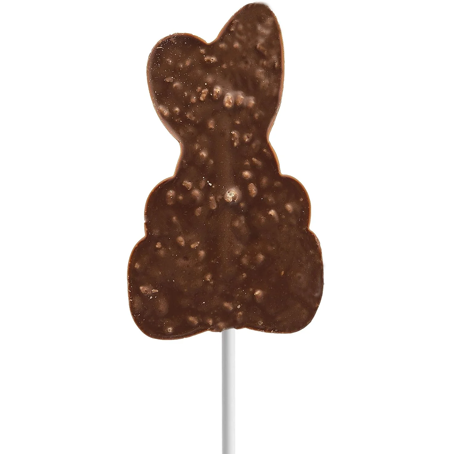 Decorated Easter Bunny Big Chocolate Lollipop Holiday Treats, Milk Chocolate Pop Party Bag Fillers, Individually Wrapped, Kosher Certified Dairy, 3oz Chocolate Sucker (Milk Chocolate, Single)