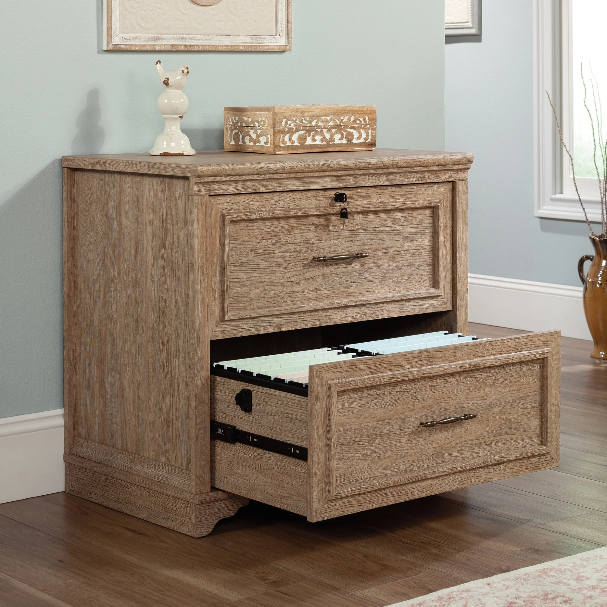 Sauder Rollingwood Engineered Wood Lateral File in Brushed Oak