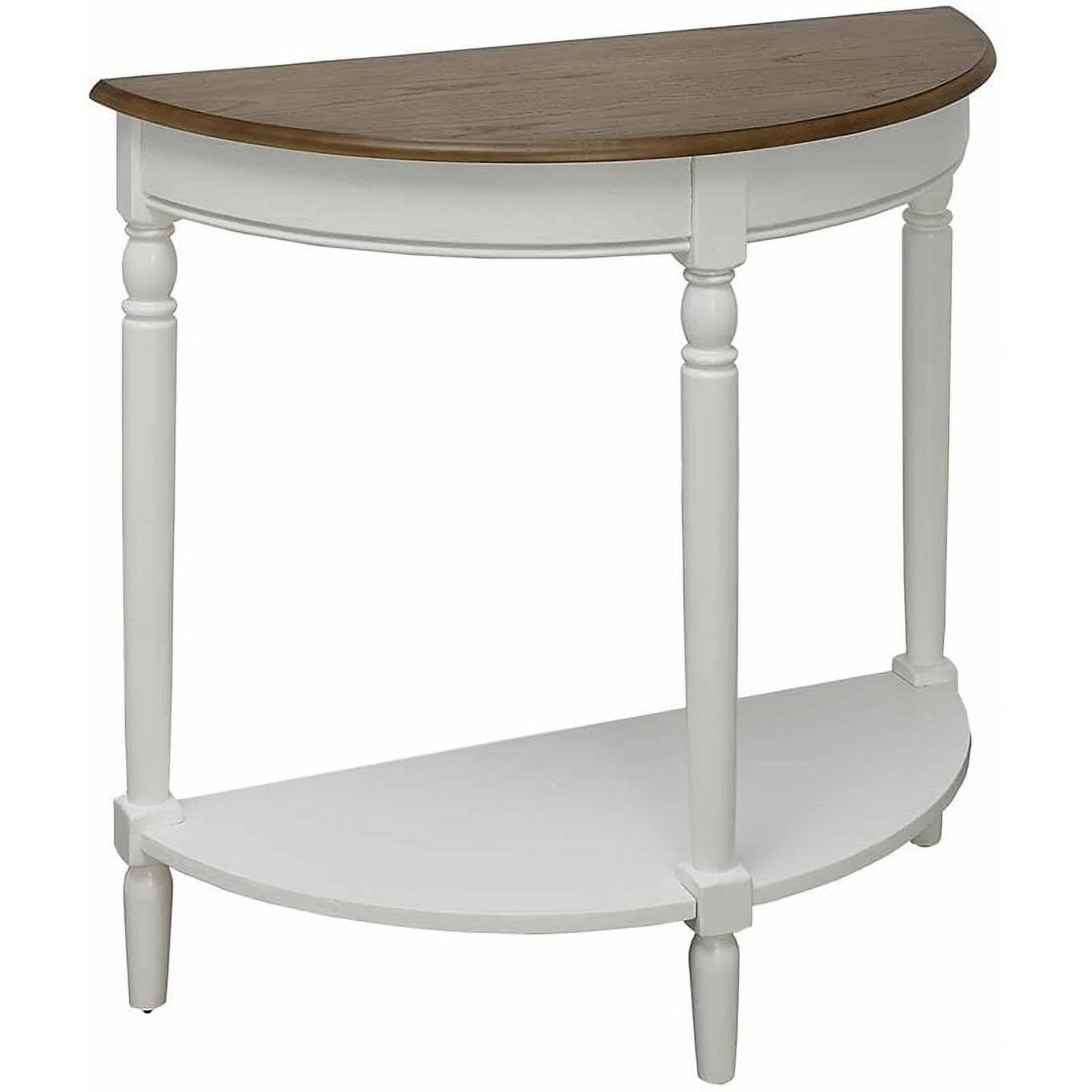 Pemberly Row Traditional Console Table in Driftwood and White Wood Finish