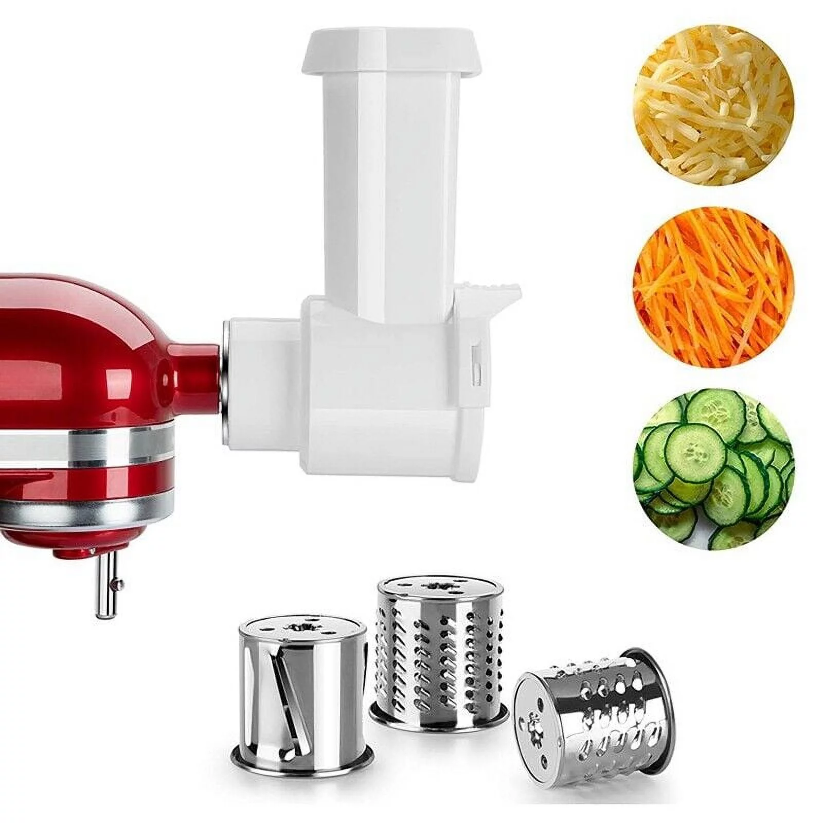 JahyShow 3-in-1 KitchenAid Stand Mixer Attachment - Fresh Prep Slicer/Shredder Kit
