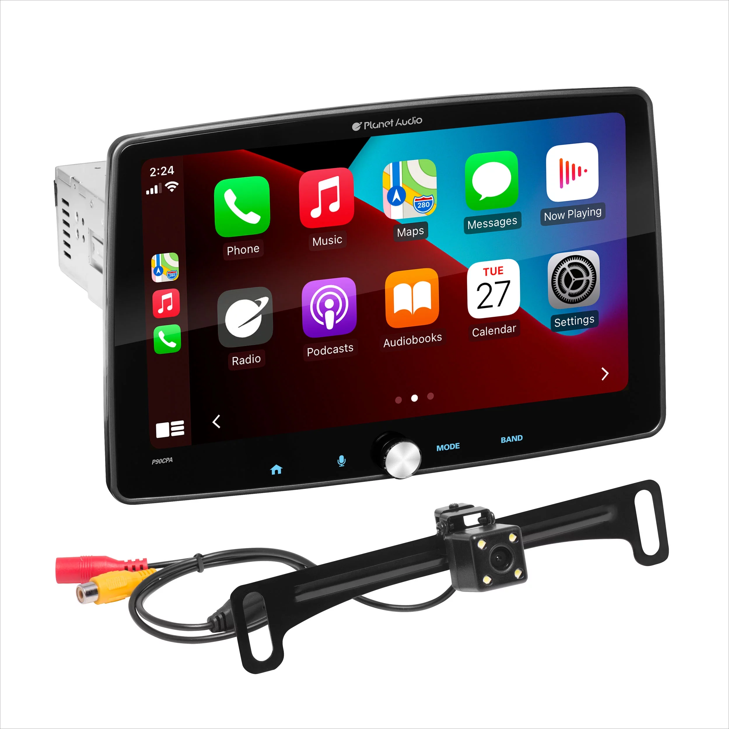 Restored Premium Planet Audio P90CPAC Car Stereo System - A-Link-(Screen Mirroring), 9 Inch Single Din, Touchscreen, Bluetooth Head Unit, Radio Receiver, No CD Player, Backup Camera (Refurbished)