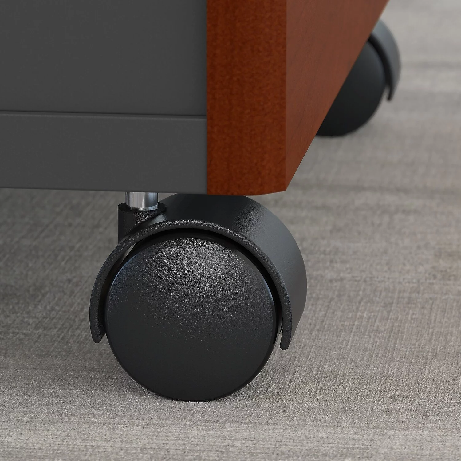 Series C 72W Sit to Stand L Shaped Desk in Hansen Cherry - Engineered Wood