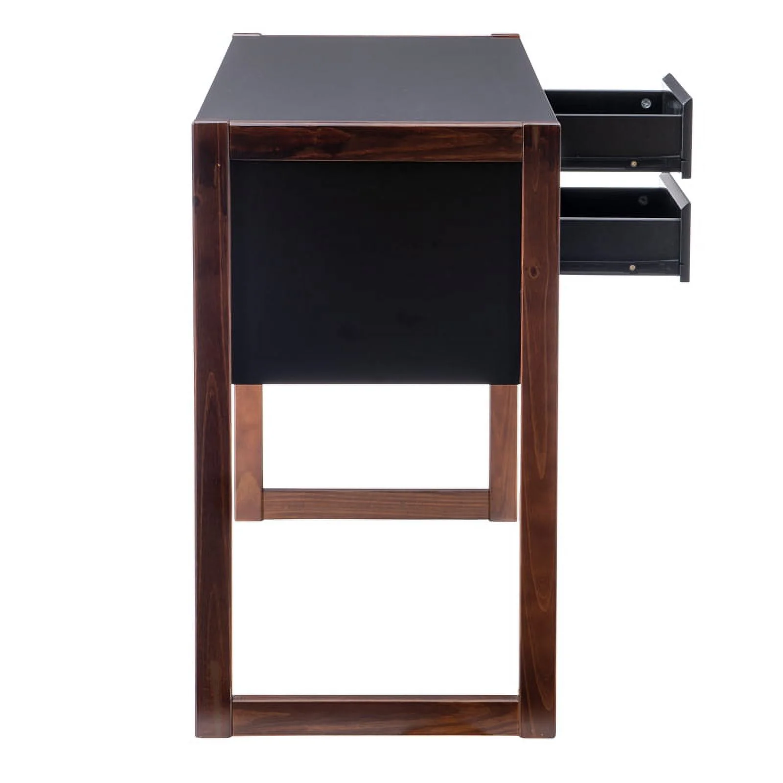 Linon Brock Wood Two Drawer Desk in Black and Walnut
