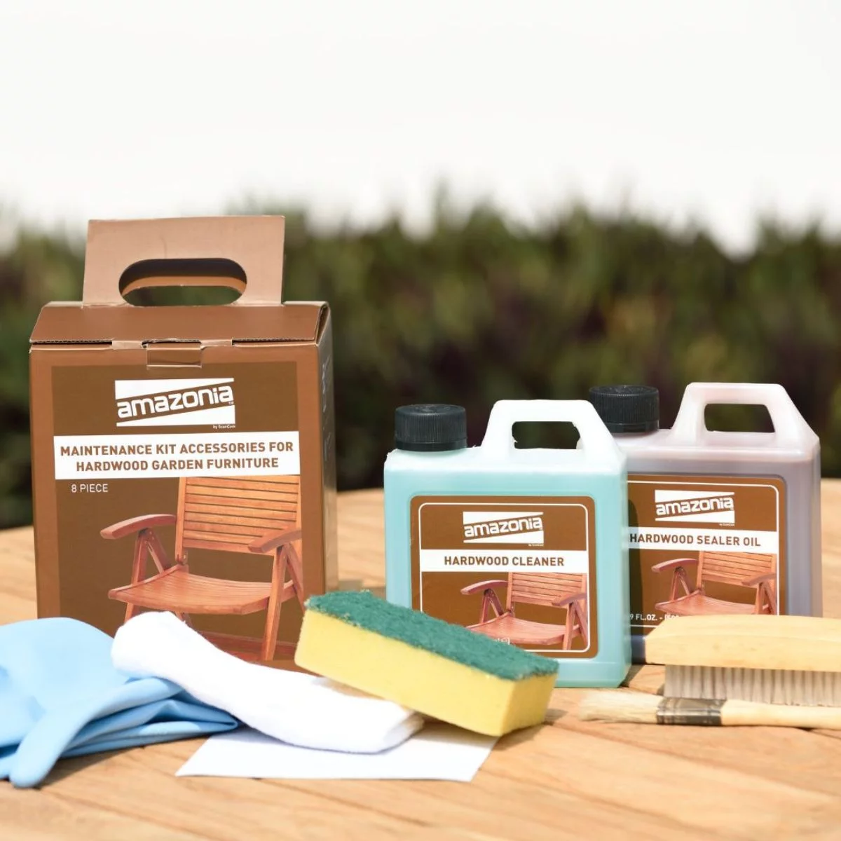 Amazonia Brisbane 5-Piece 100% FSC Teak Finish Wood Rectangular Patio Dining Set