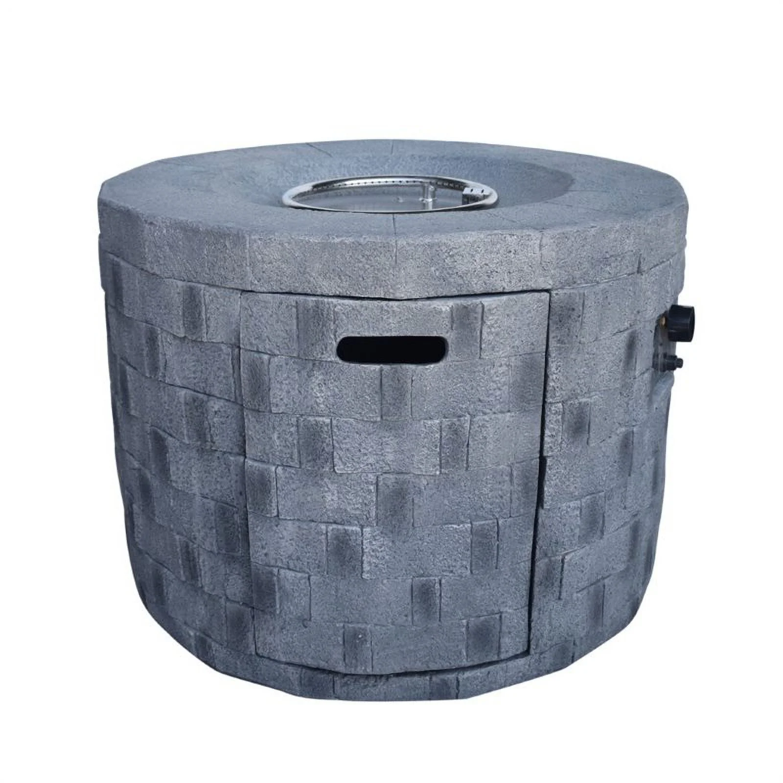 Noble House Dino Lightweight Concrete Circular Fire Pit in Gray