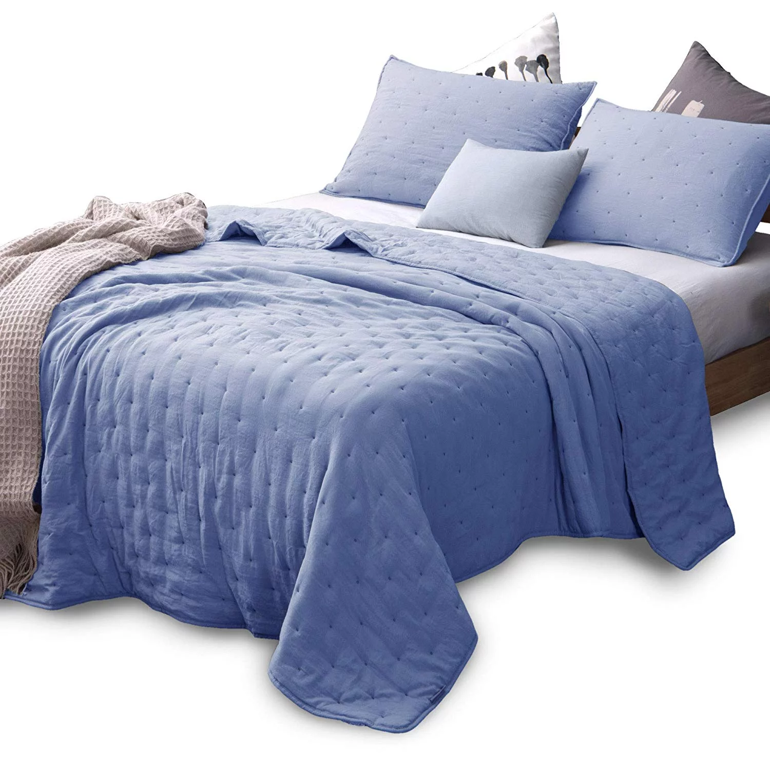 Dot Stitch Stone Washed Quilt Set