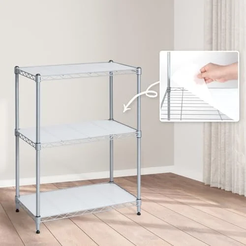 YPXNVTD NSF Adjustable Shelves Metal Wire Shelving Unit w/Liners  Kitchen  Shelving  Metal Steel  Shelving  Garage Shelving  Organizer  Utility   5-Tier No Wheels  Silver