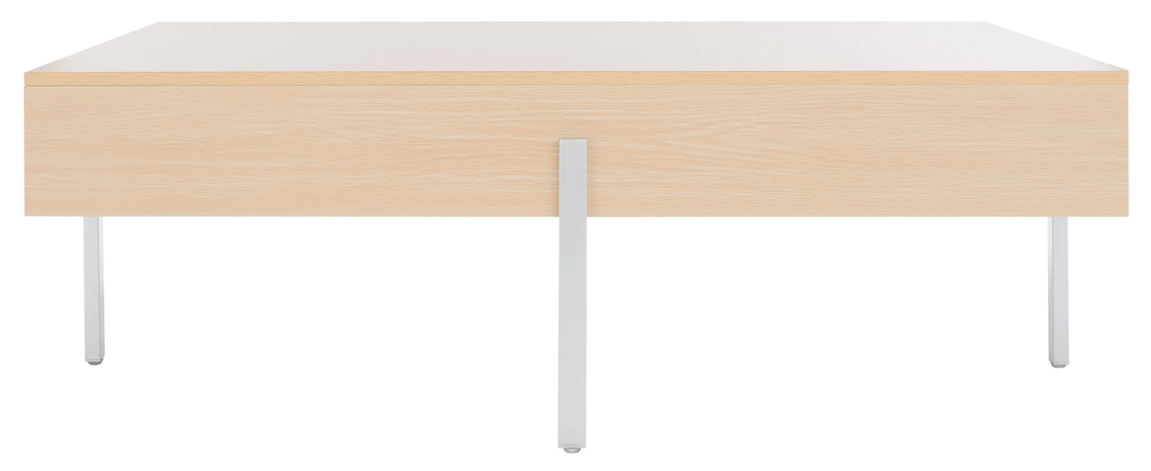 SAFAVIEH Jaxith Contemporary Coffee Table, Natural/Silver (47.2 in. W x 29.9 in. D x 16.1 in. H)