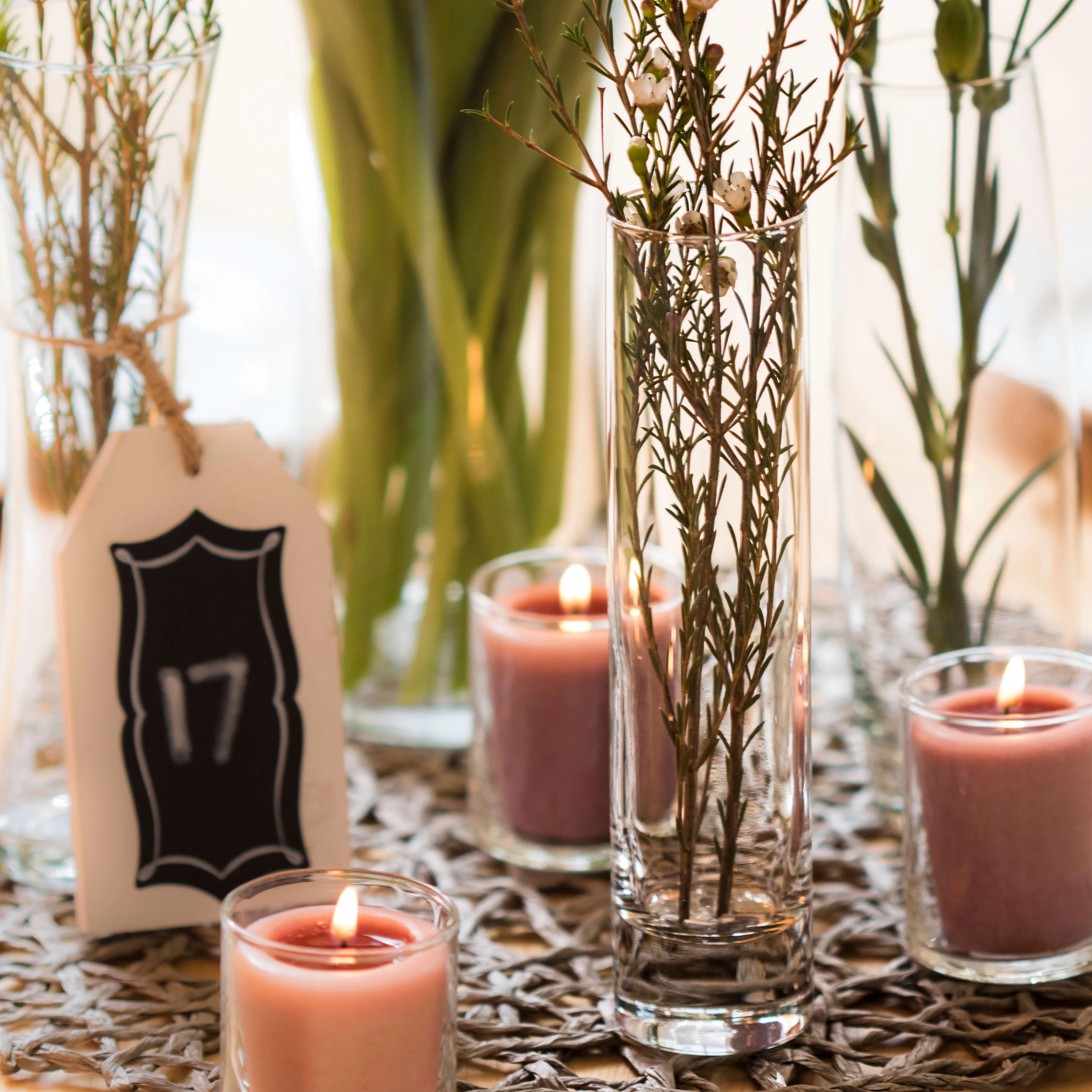 Libbey Cylinder Bud Vases, 7.5-inch Tall, Set of 12