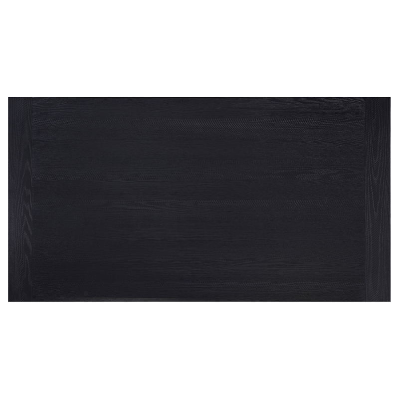 Pemberly Row Modern Wood Rectangular Trestle Dining Table in Black