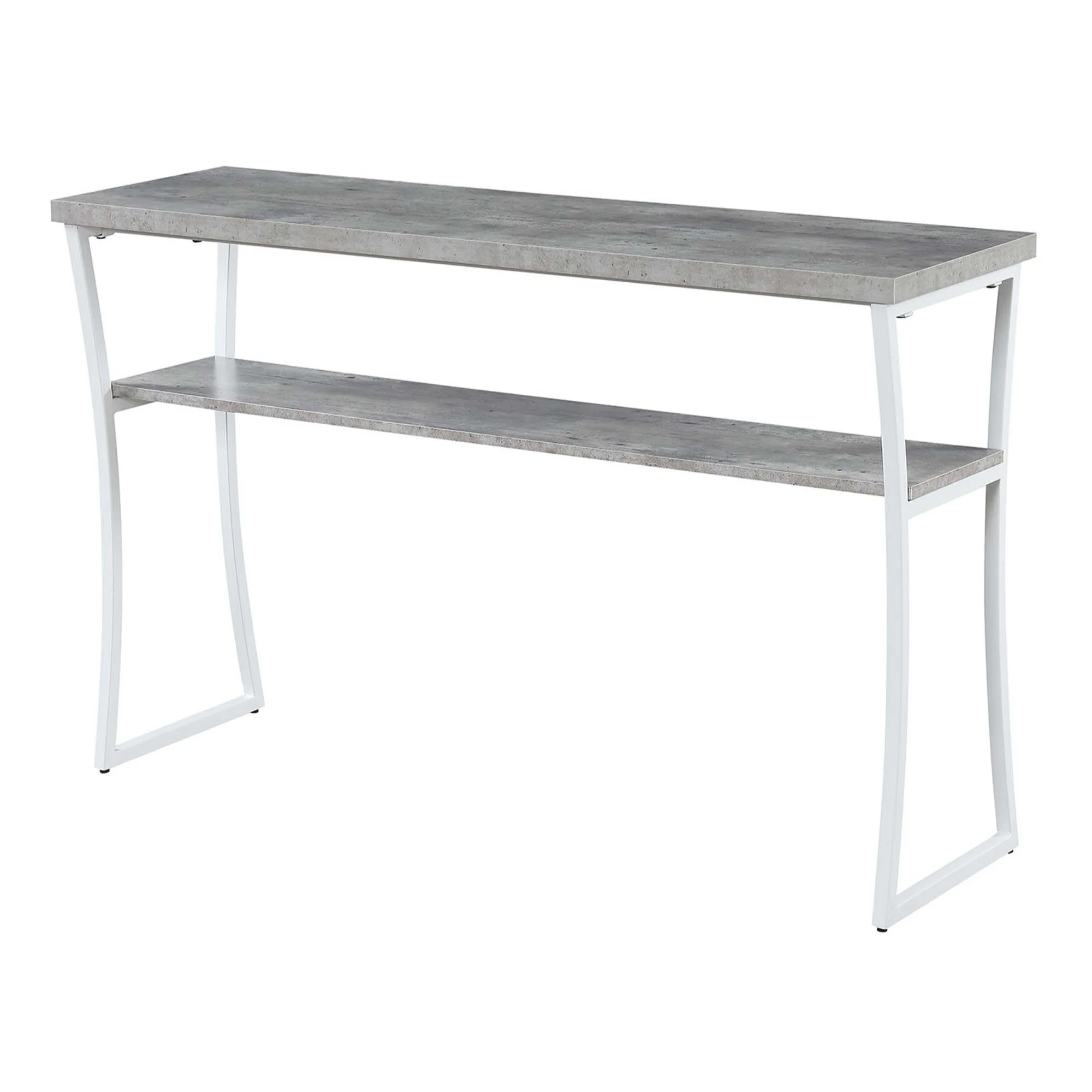 Convenience Concepts X-Calibur Console Table with Shelf, Faux Birch/White