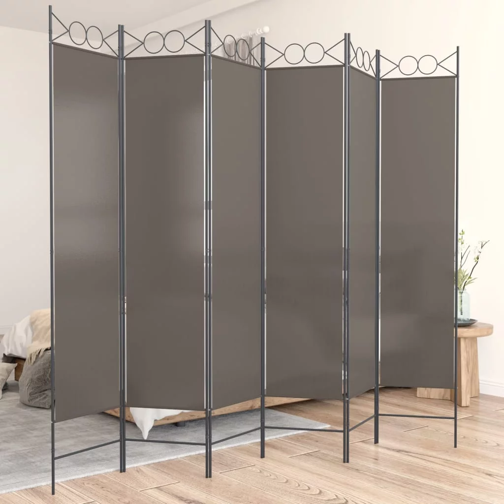 Anself 6-Panel Room Divider Anthracite 94.5