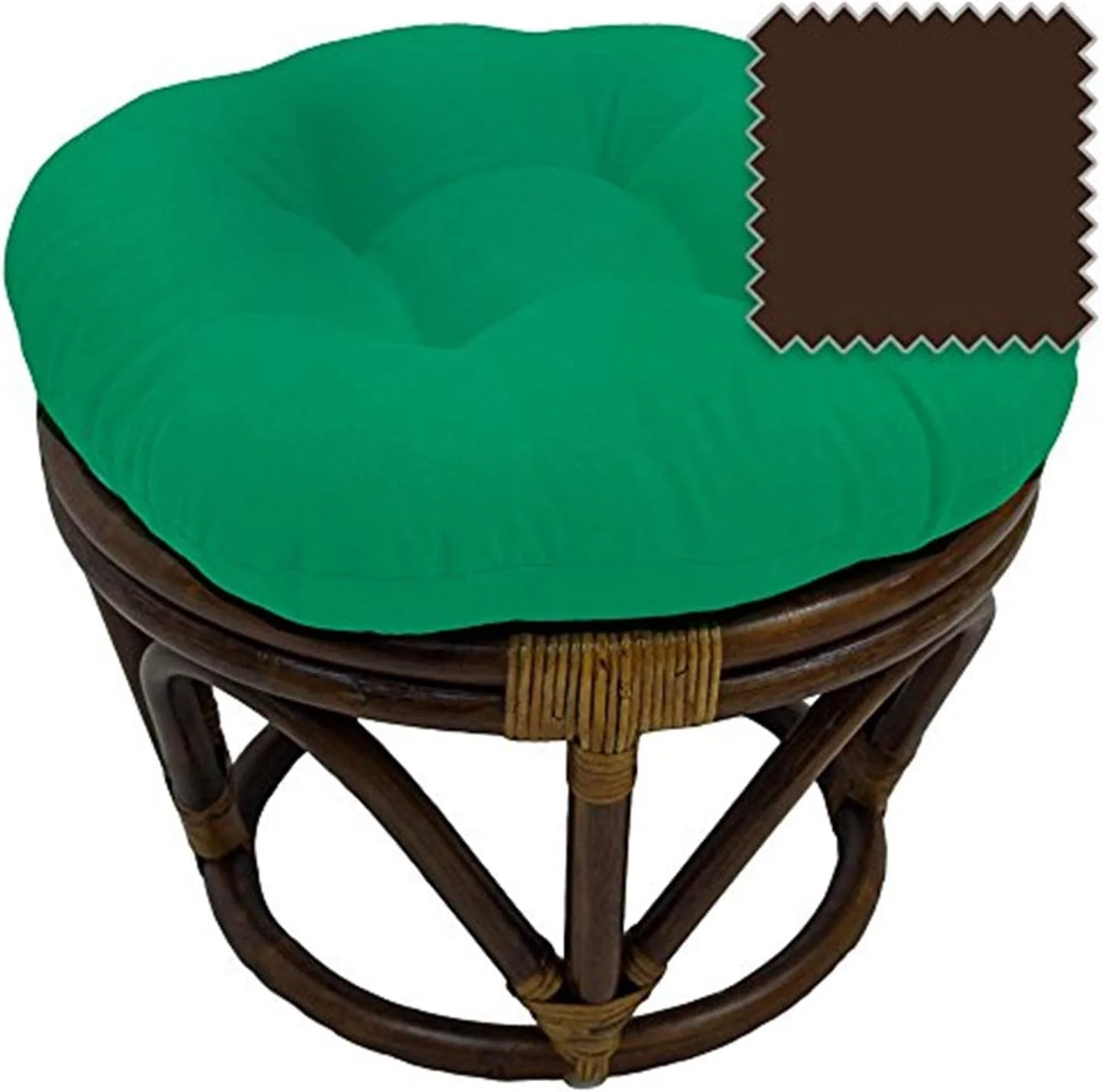 Furniture Piece Rattan Footstool With Twill Cushion