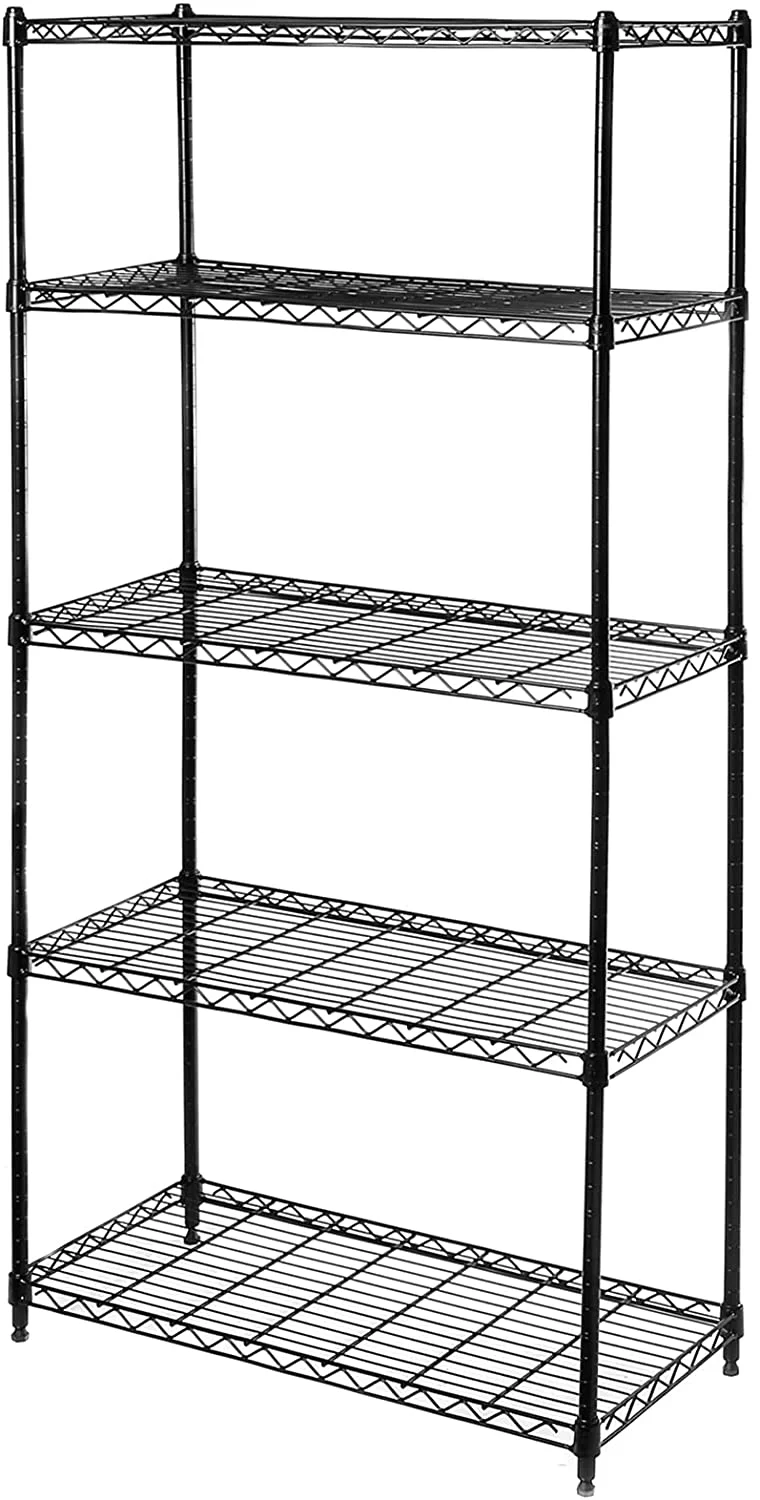 U-SHARE  5-Tier Black Epoxy Steel Wire Shelving, 30
