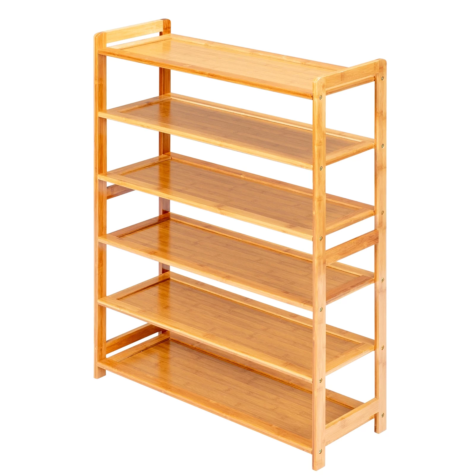 Zimtown 6 Tier Natural Wood Bamboo Shelf Entryway Storage Shoe Rack Home Furniture