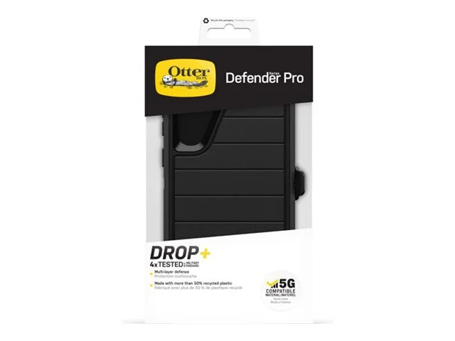 OtterBox Defender Series Pro Rugged Carrying Case (Holster) Samsung Galaxy S23+ Smartphone - Black - Drop Resistant, Dust Resistant, Dirt Resistant, Wear Resistant, Tear Resistant, Bacterial Resist...
