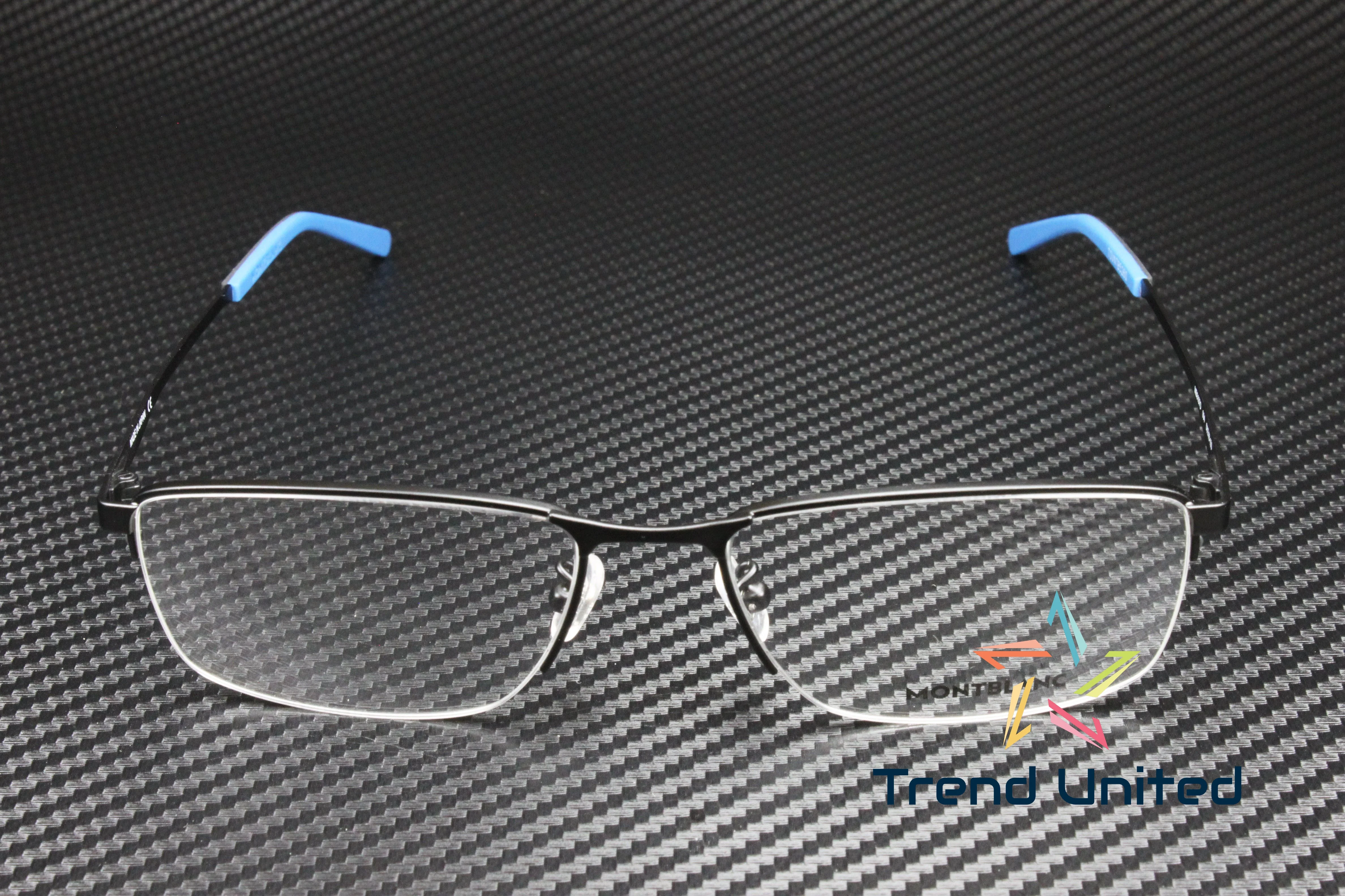 MONTBLANC MB0107O 004 Square Black Matte Demo Lens 58 mm Men's Eyeglasses