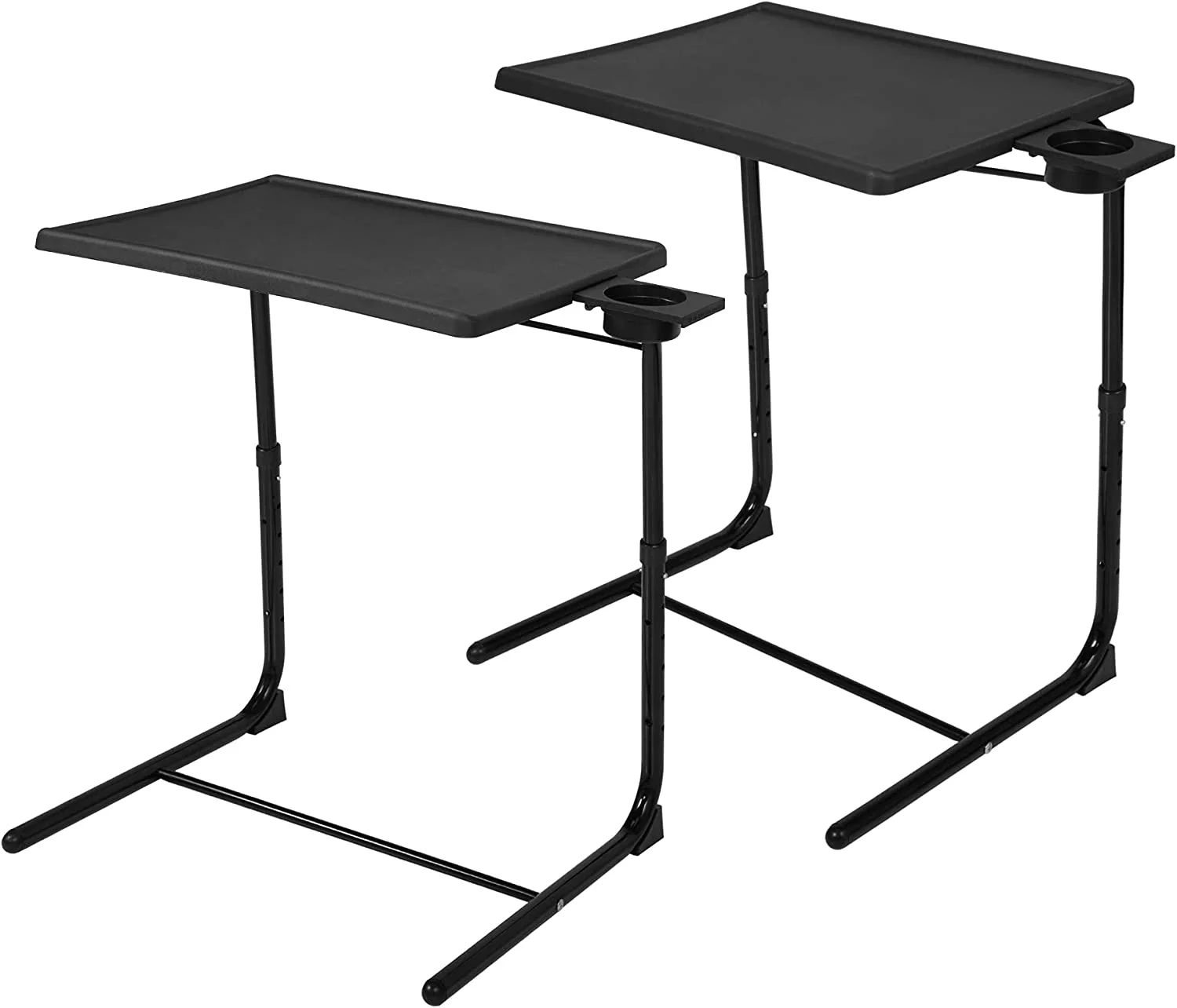 Adjustable TV Tray,TV Trays Table for Eating on Bed & Sofa,Folding Laptop Table with 6 Height and 3 Tilt Angles,Set of 2