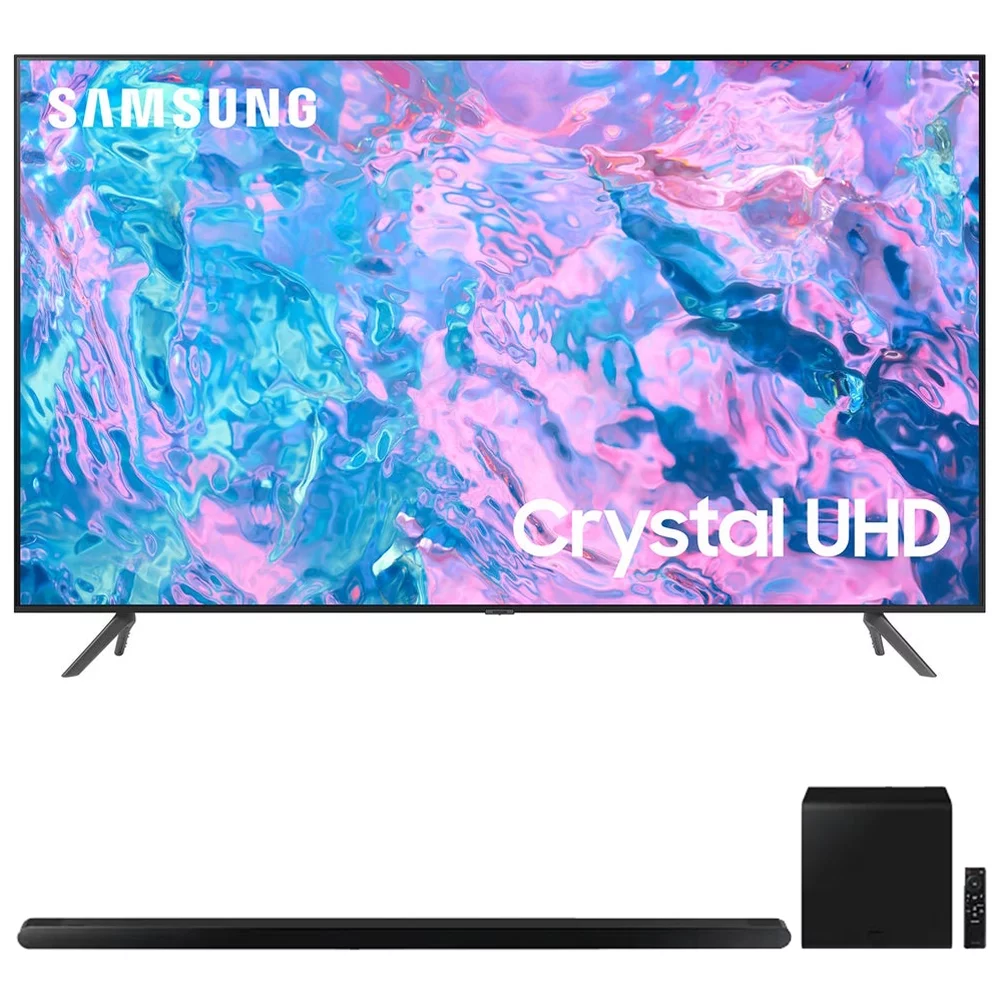 Samsung UN85CU7000 85 inch Crystal UHD 4K Smart TV (2023 Model) Bundle with Samsung HW-S800B 3.2.1ch Soundbar (Black) with Wireless Dolby Atmos DTS:X