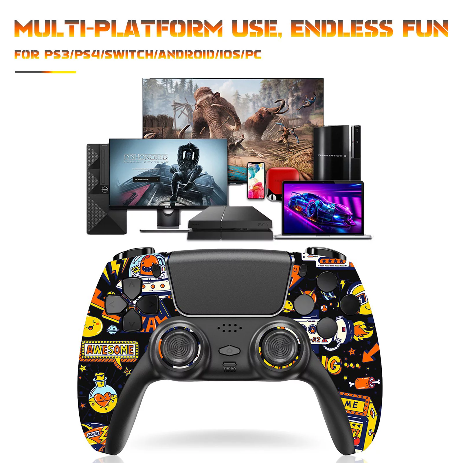 Wireless Gaming Controller for PS4/PS3 - Retro machine