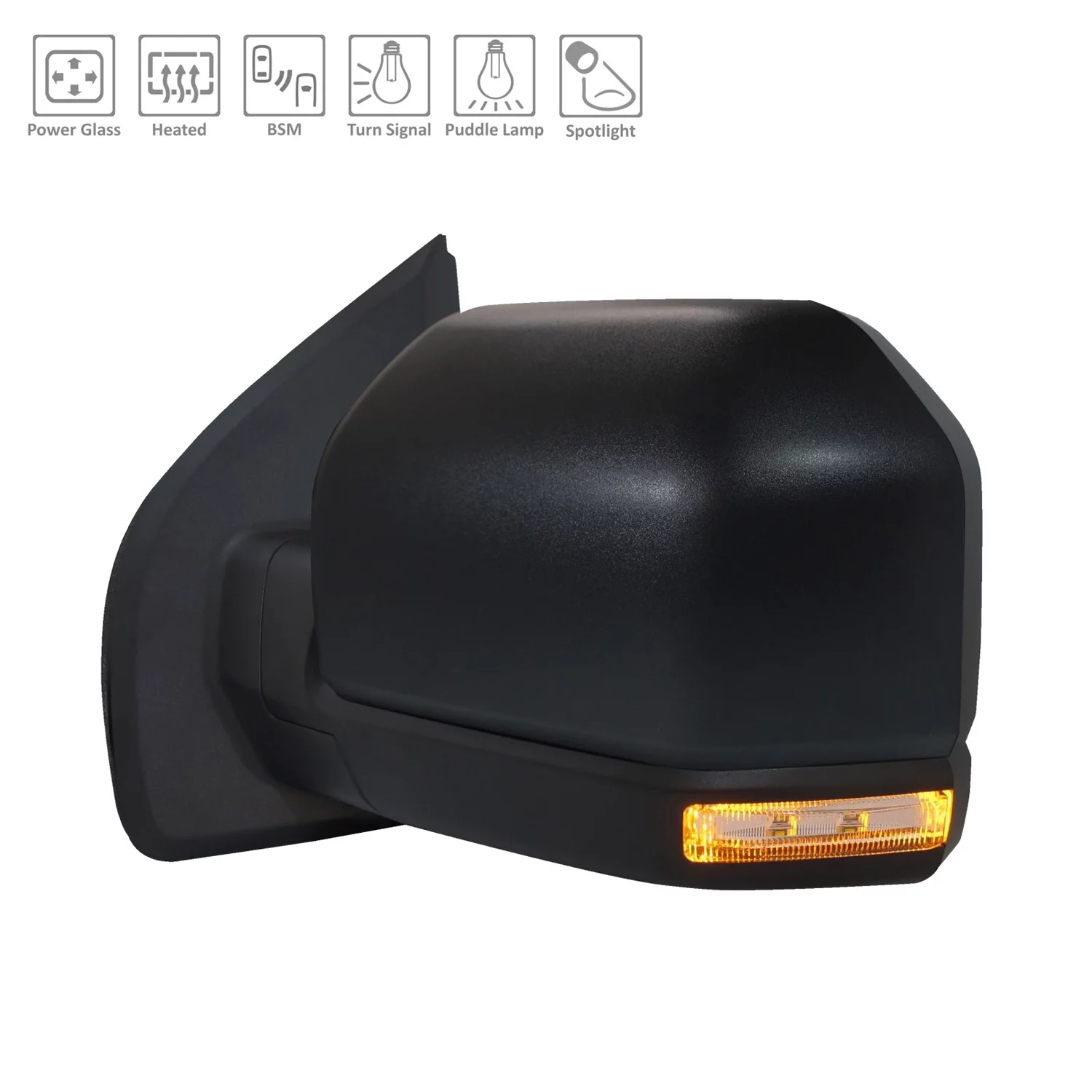 New Aftermarket  Premium Fit Black Driver Side Door Mirror JL3Z17683FB fits 2019-2020 Ford F-150