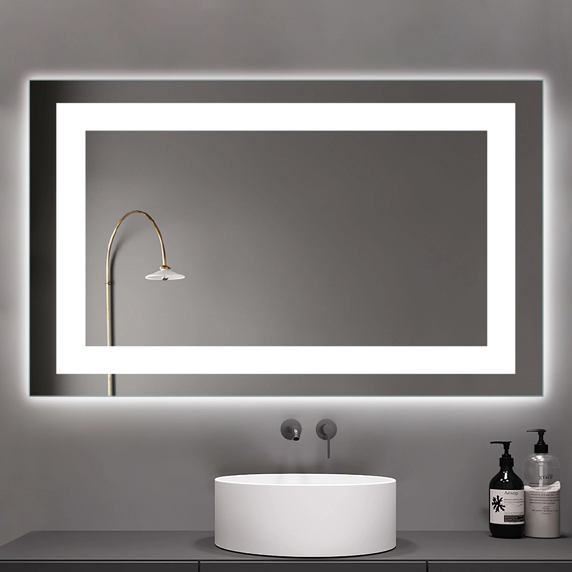 NeuType 35 in x 21 in Modern LED Mirror