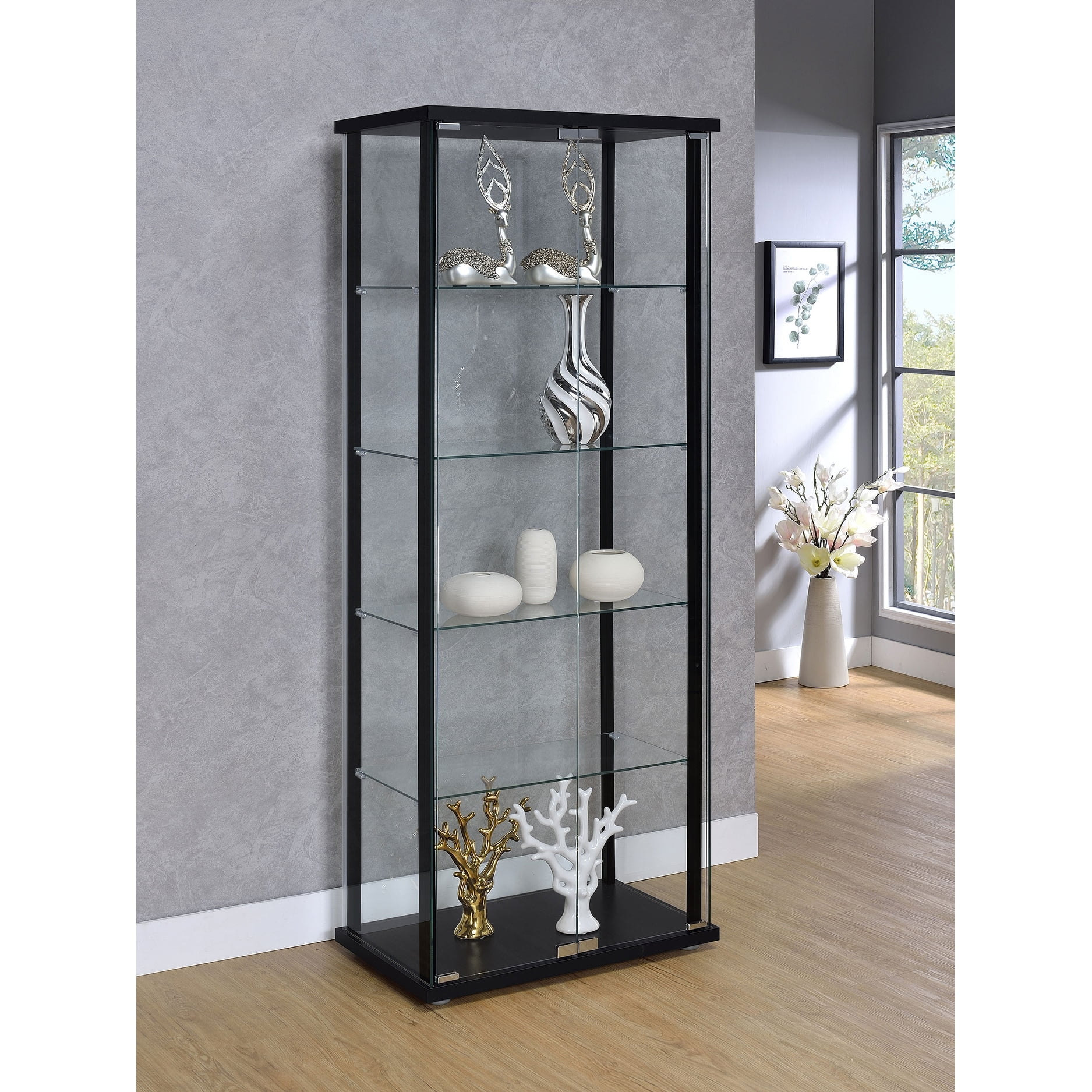 Coaster Black Contemporary Curio Cabinet 23.75