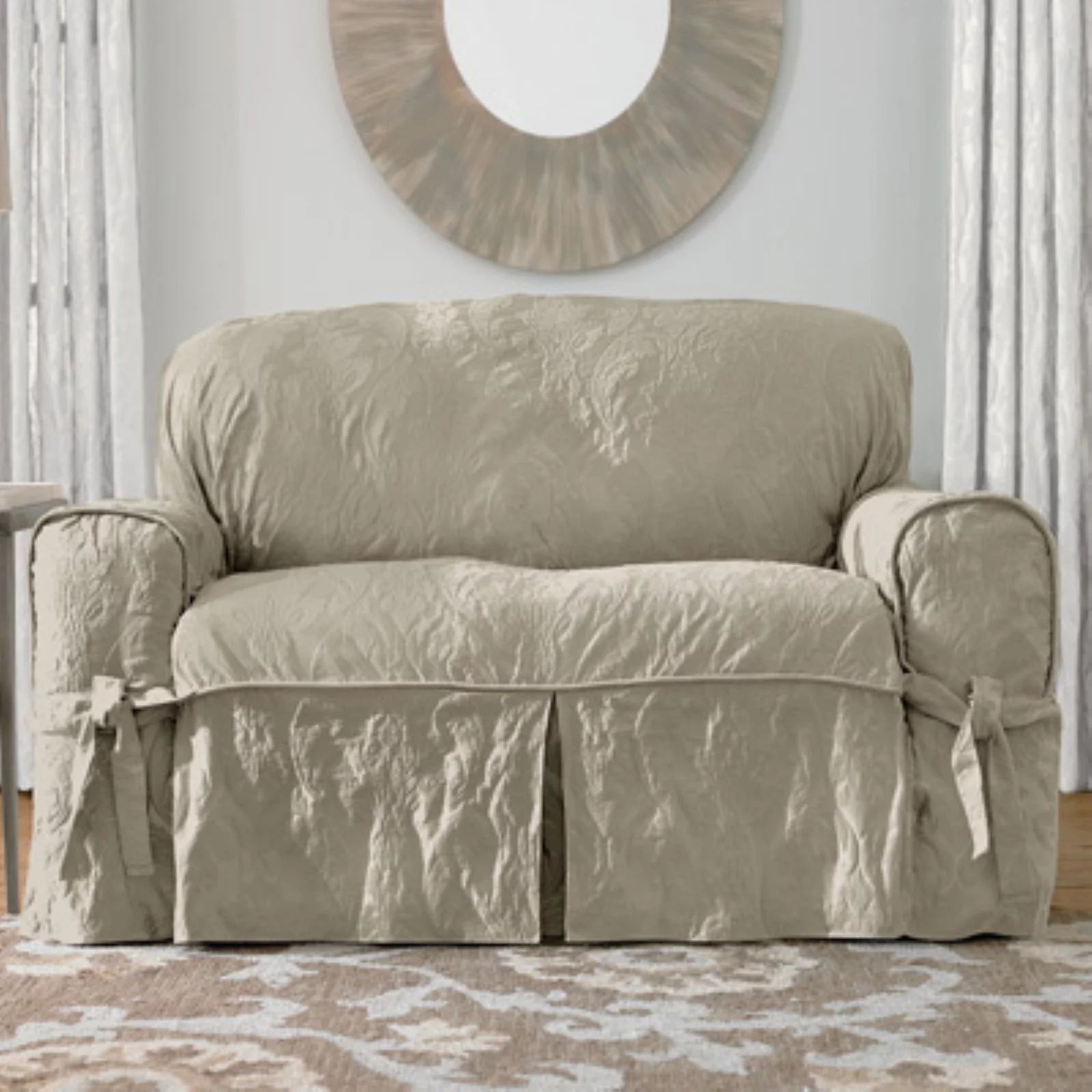 Sure Fit Matelasse Damask Sofa Slipcover