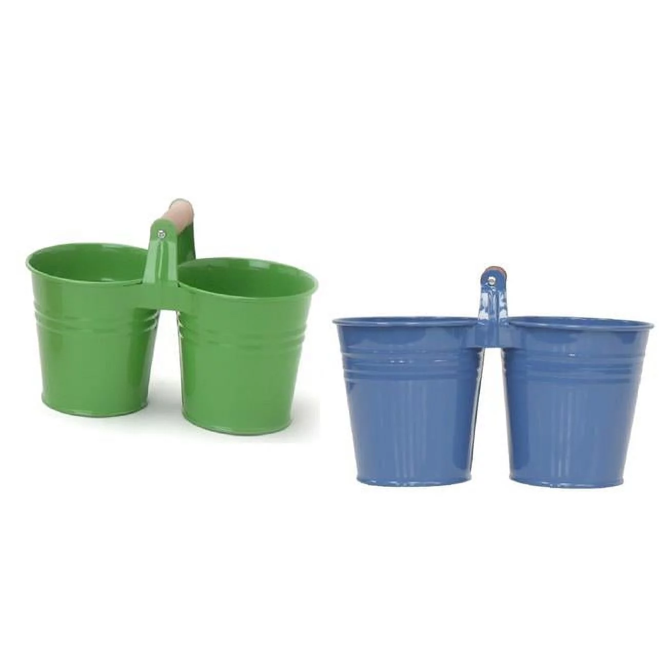 Houston International Trading 8122E AG-B S-2 Enameled Galvanized Double Planter - Set of 2