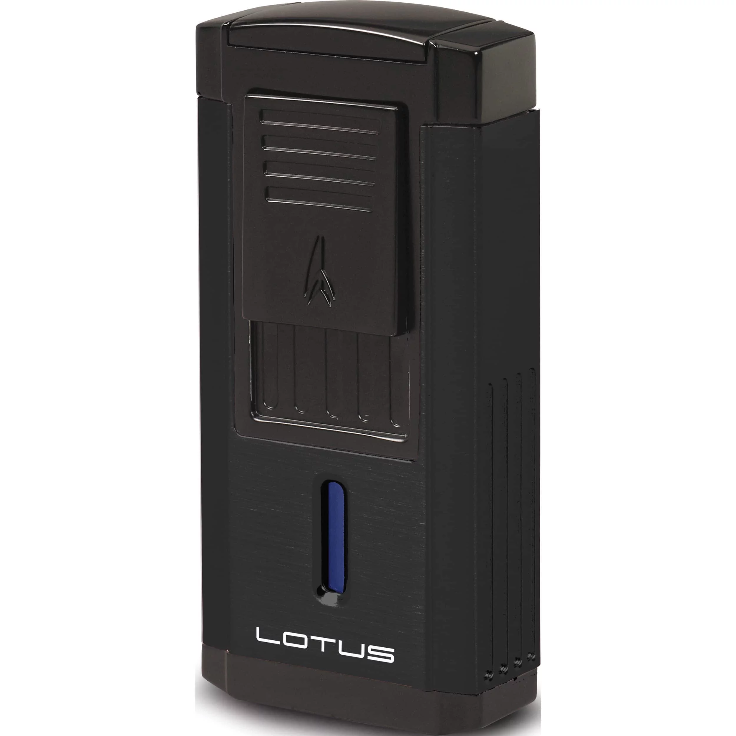 Fashion Lotus Duke Triple Pinpoint Flame Cigar Cutter Lighter - Black Matte (2.9 X 1.4) Made In China gm19846