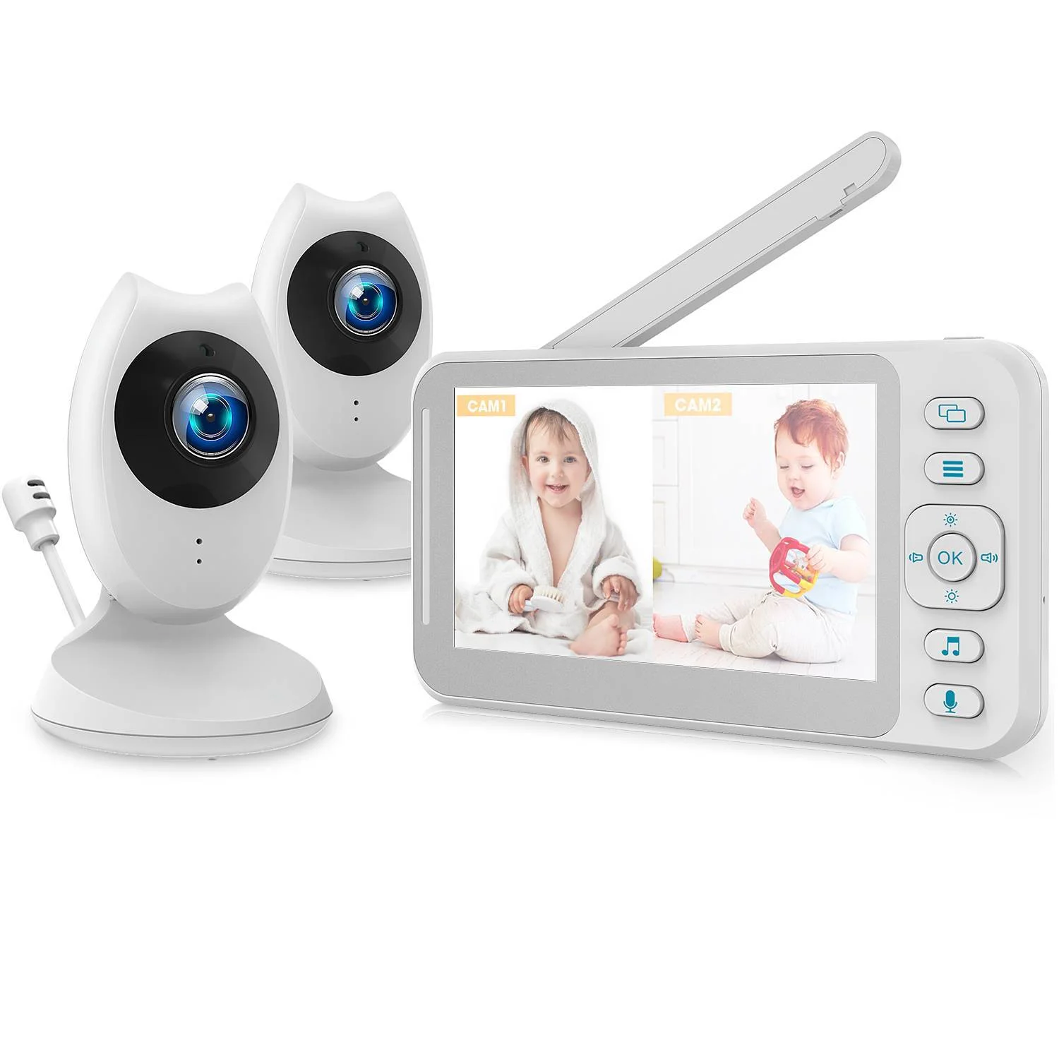 Campark Baby Monitor with 2 Cameras and 4.3