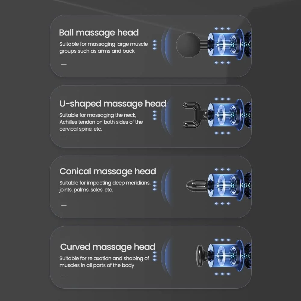 TekDeals 6 speeds Massage Gun Percussion Massager Deep Tissue Muscle Vibrating Relax