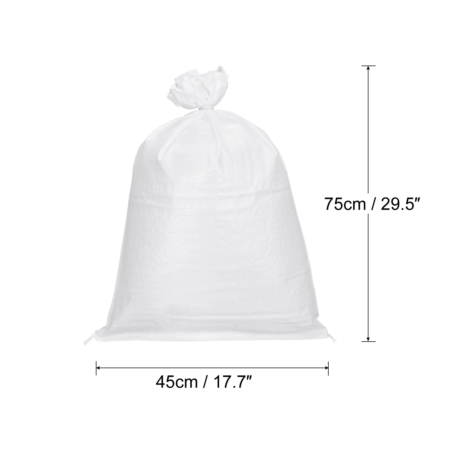 Uxcell Sand Bags Empty White Woven Polypropylene 17.7 x 29.5 Inch for Packaging Pack of 5