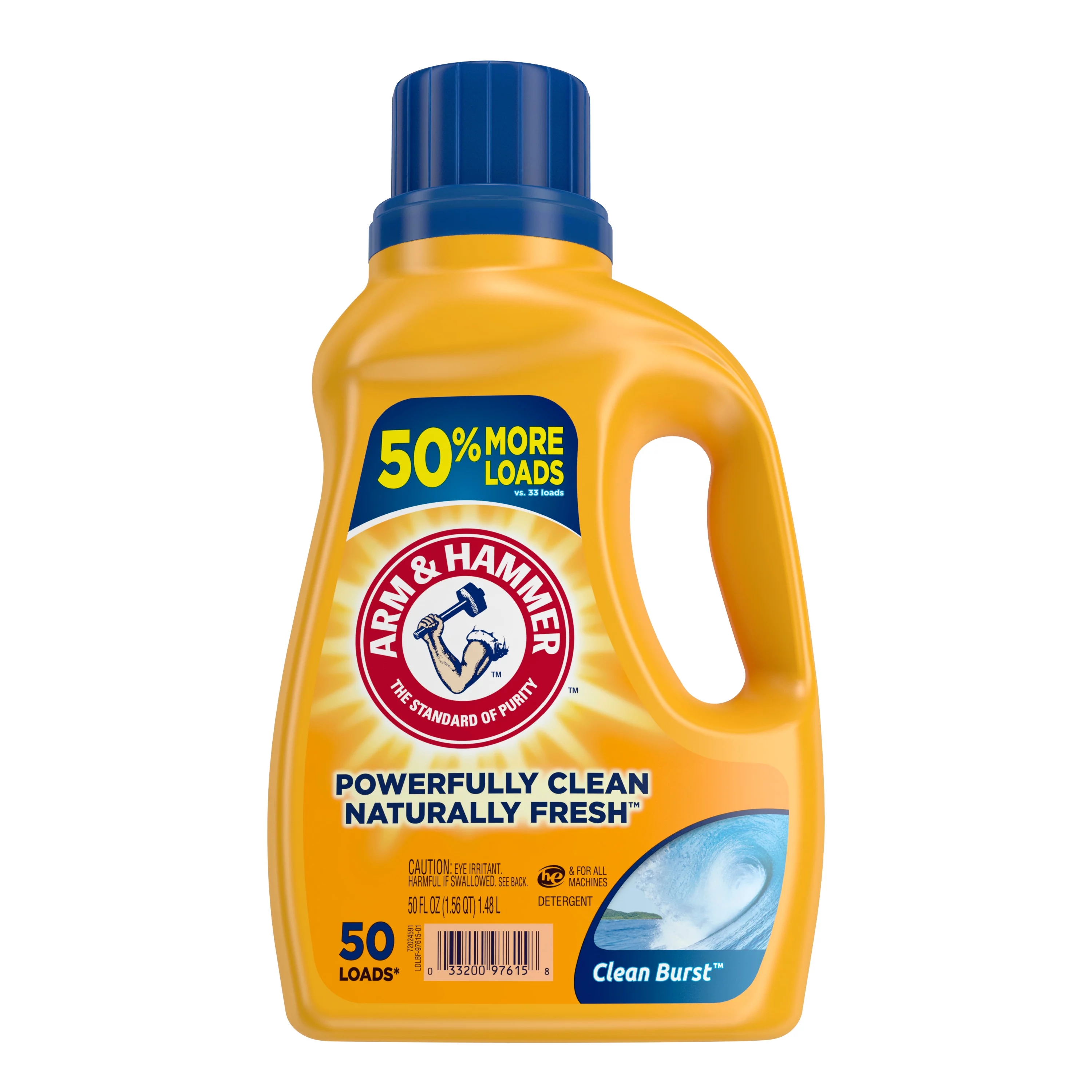 Arm & Hammer Clean Burst, 50 Loads Liquid Laundry Detergent, 50 Fl oz